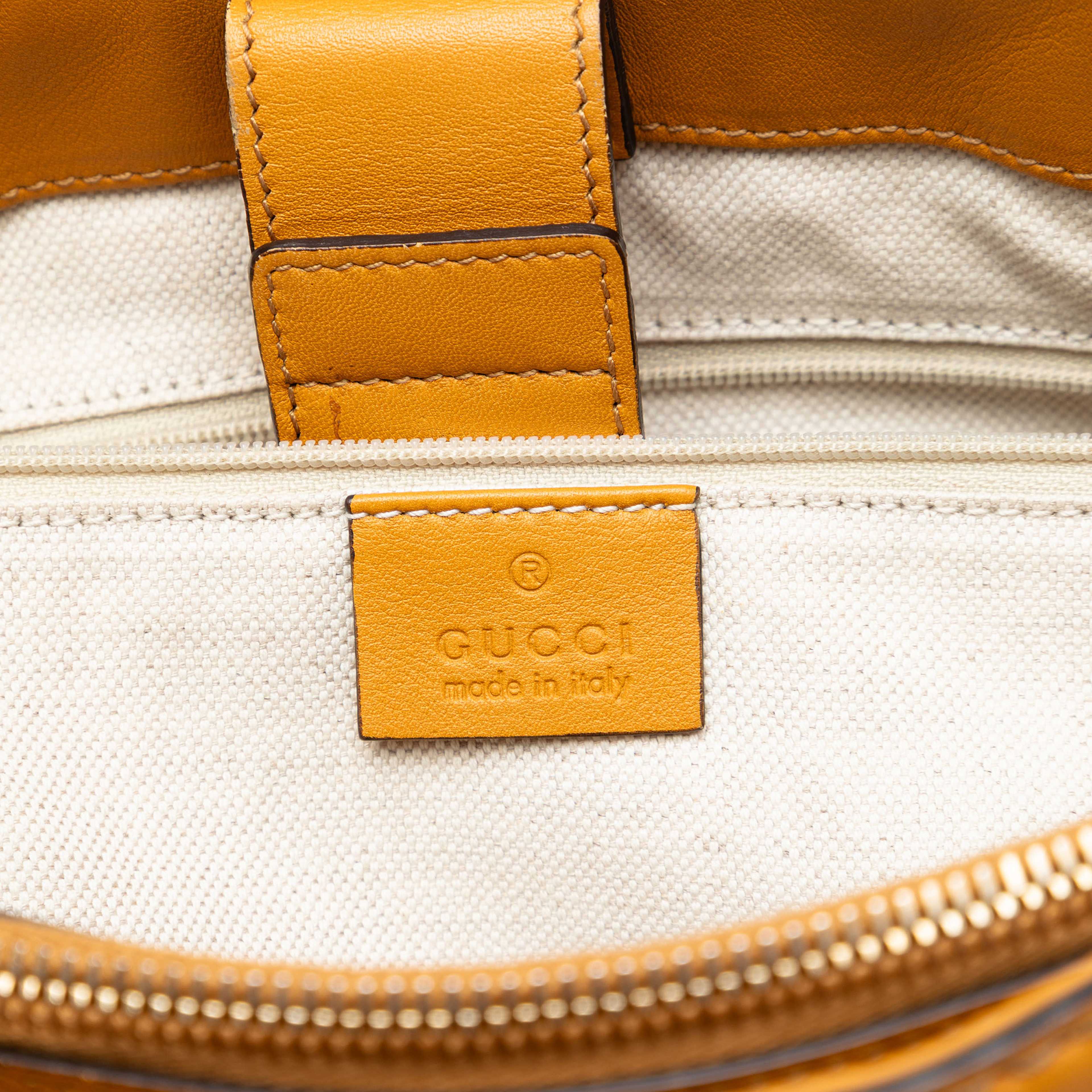 Gucci Guccissima Sukey Tote, från Luxclusif, i färgen yellow. Klicka för att öppna bilden i stort format