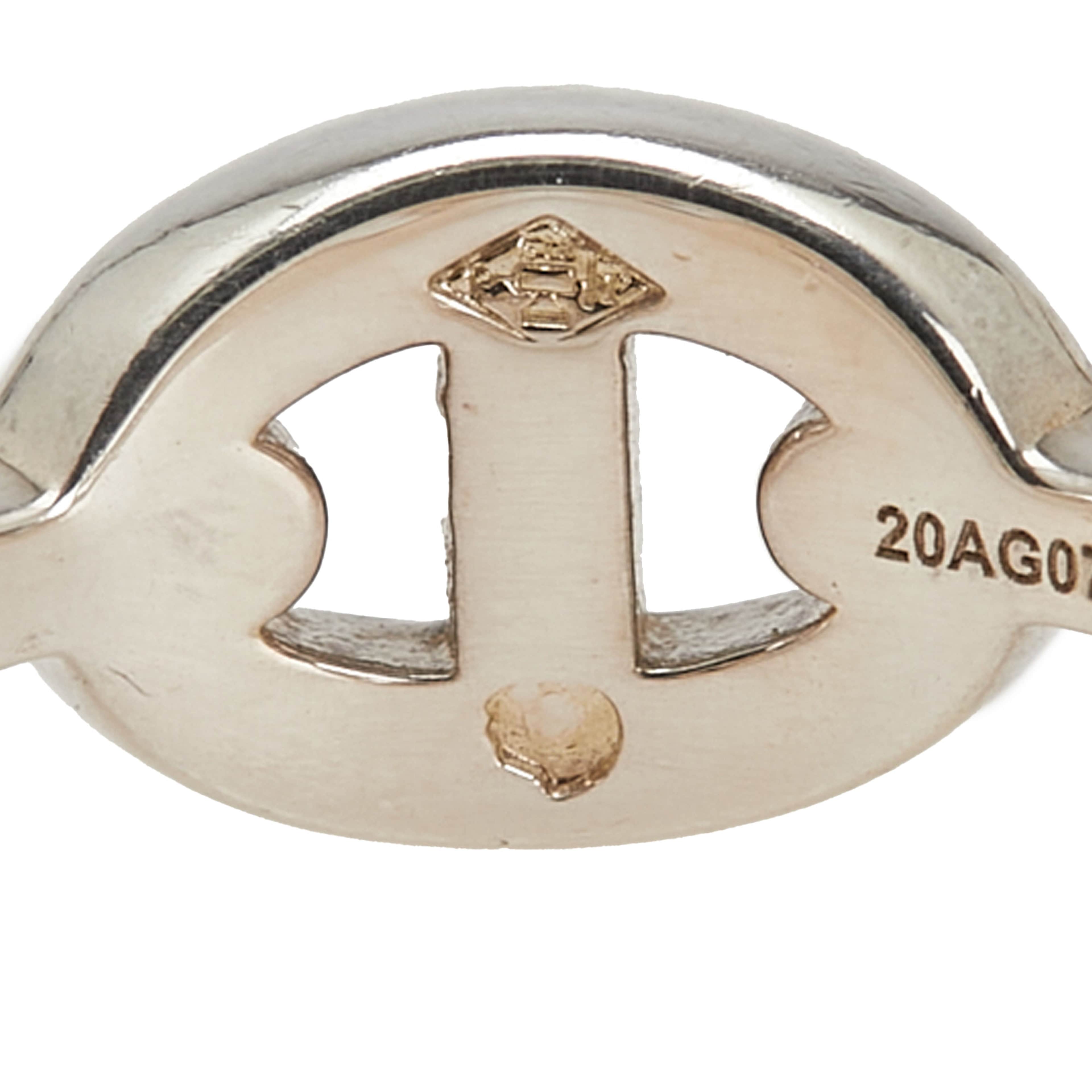 Hermès Sterling Silver Chaine D'ancre Enchainee Ring, från Luxclusif, i färgen silver. Klicka för att öppna bilden i stort format