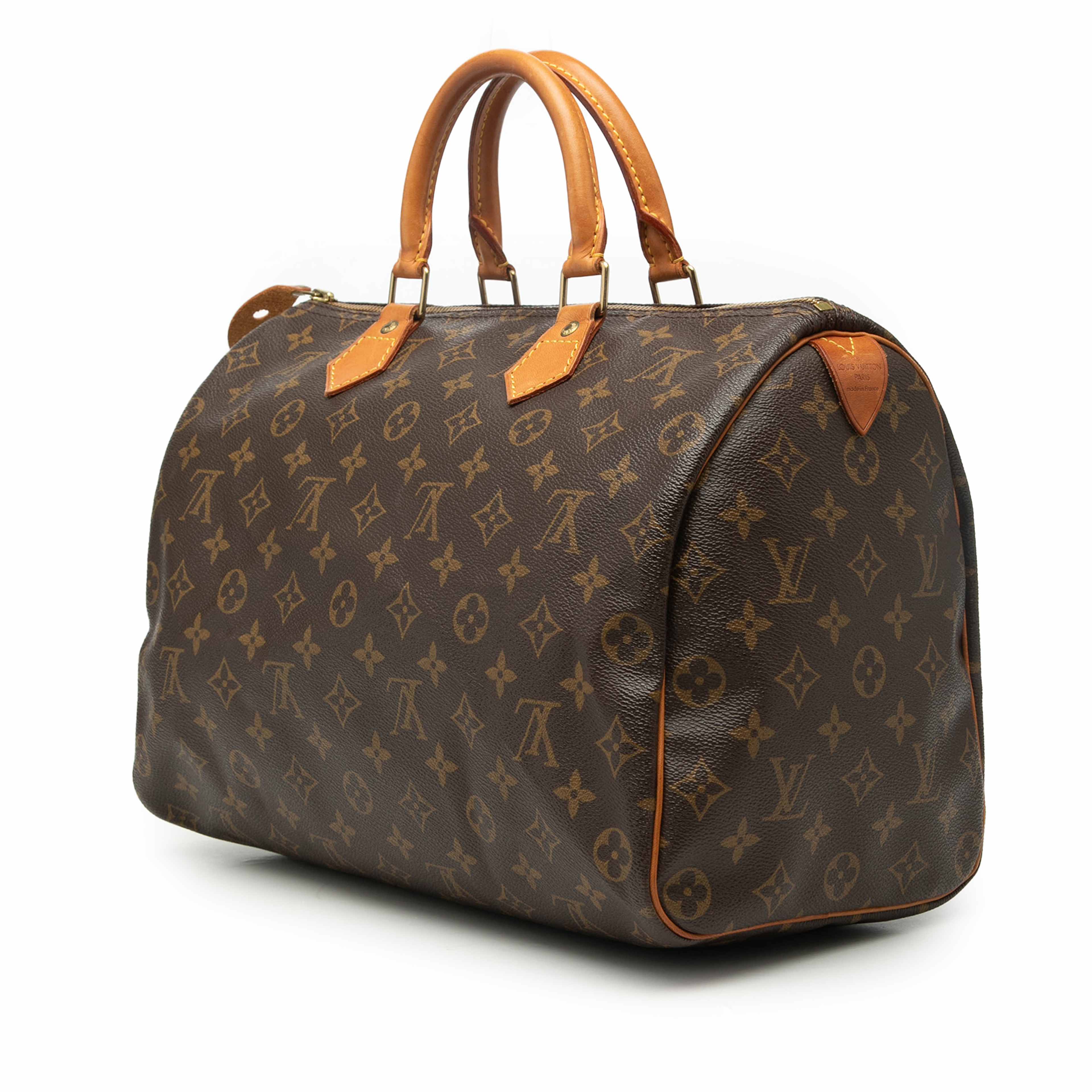 Louis Vuitton Monogram Speedy 35, från Luxclusif, i färgen brown. Klicka för att öppna bilden i stort format
