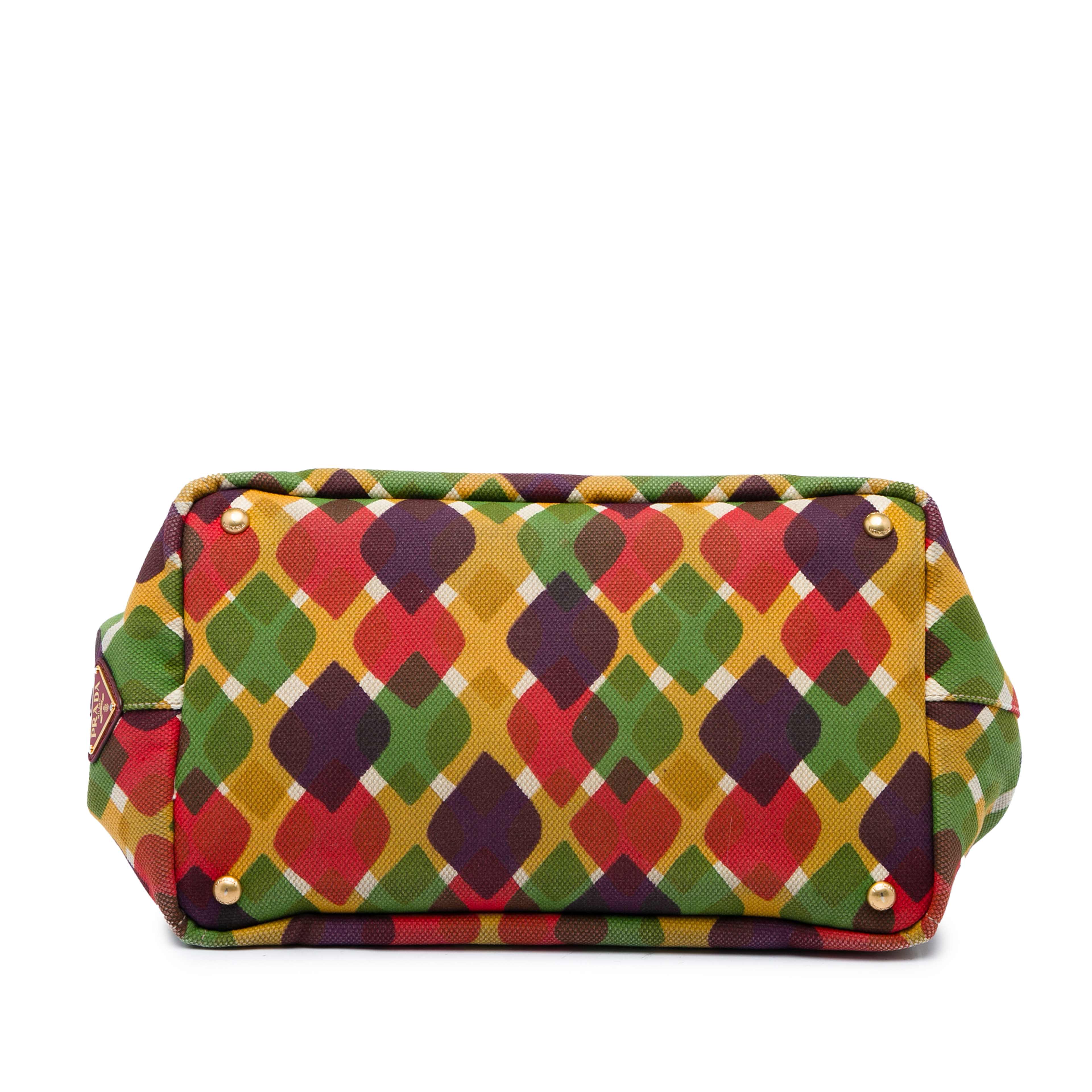 Prada Canvas Canapa Stampata Tote, från Luxclusif, i färgen flerfärgad. Klicka för att öppna bilden i stort format