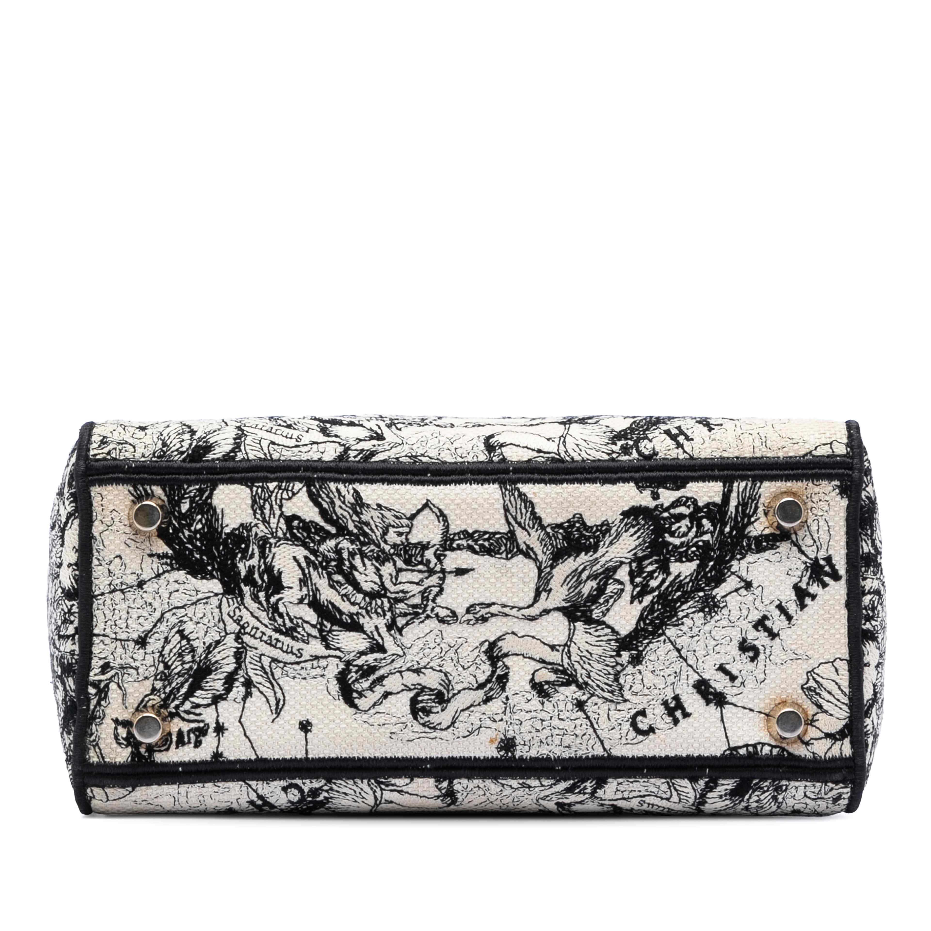 Dior Medium Embroidered Canvas Zodiac Lady D Lite, från Luxclusif, i färgen vit. Klicka för att öppna bilden i stort format