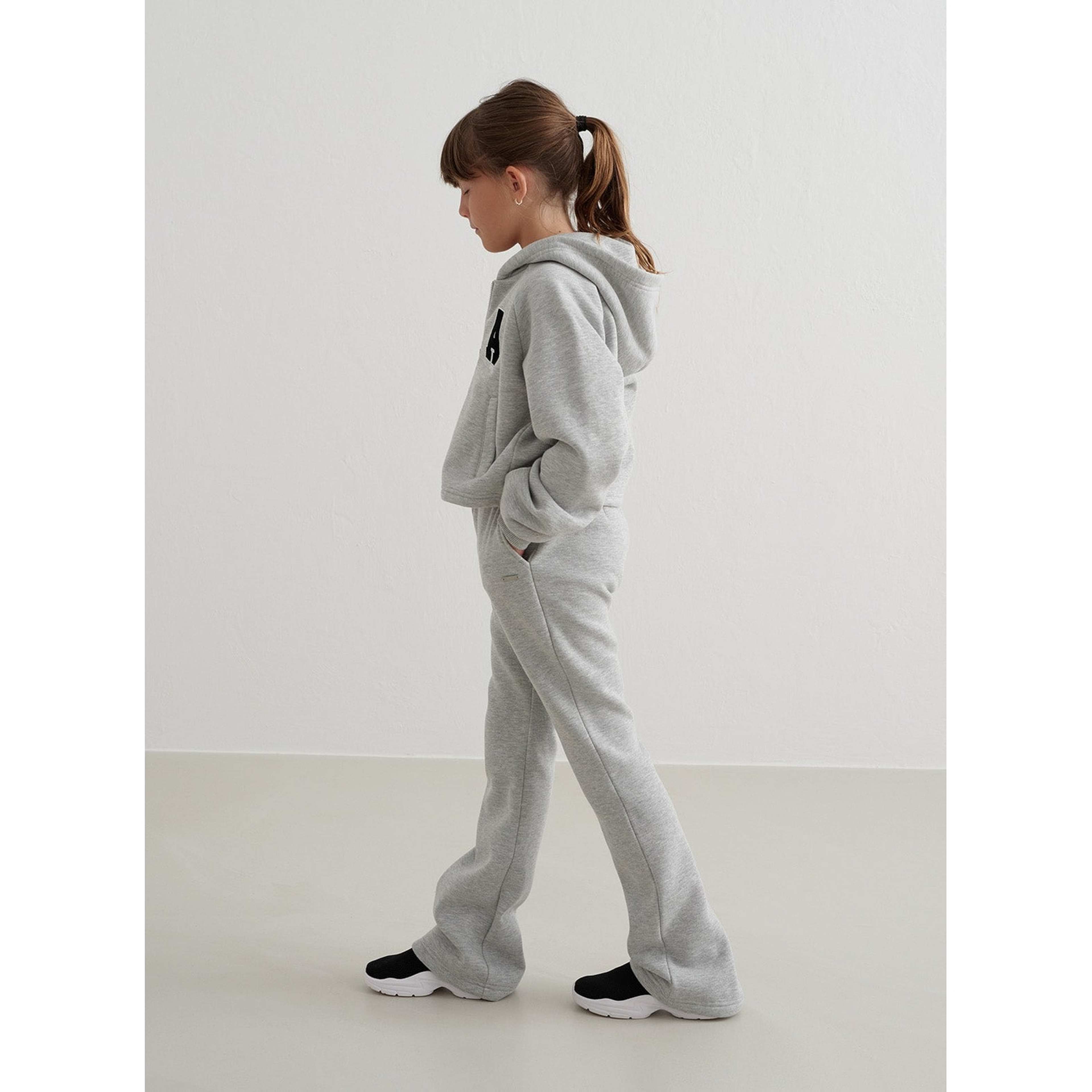 Grey Melange Young Flare Sweatpants