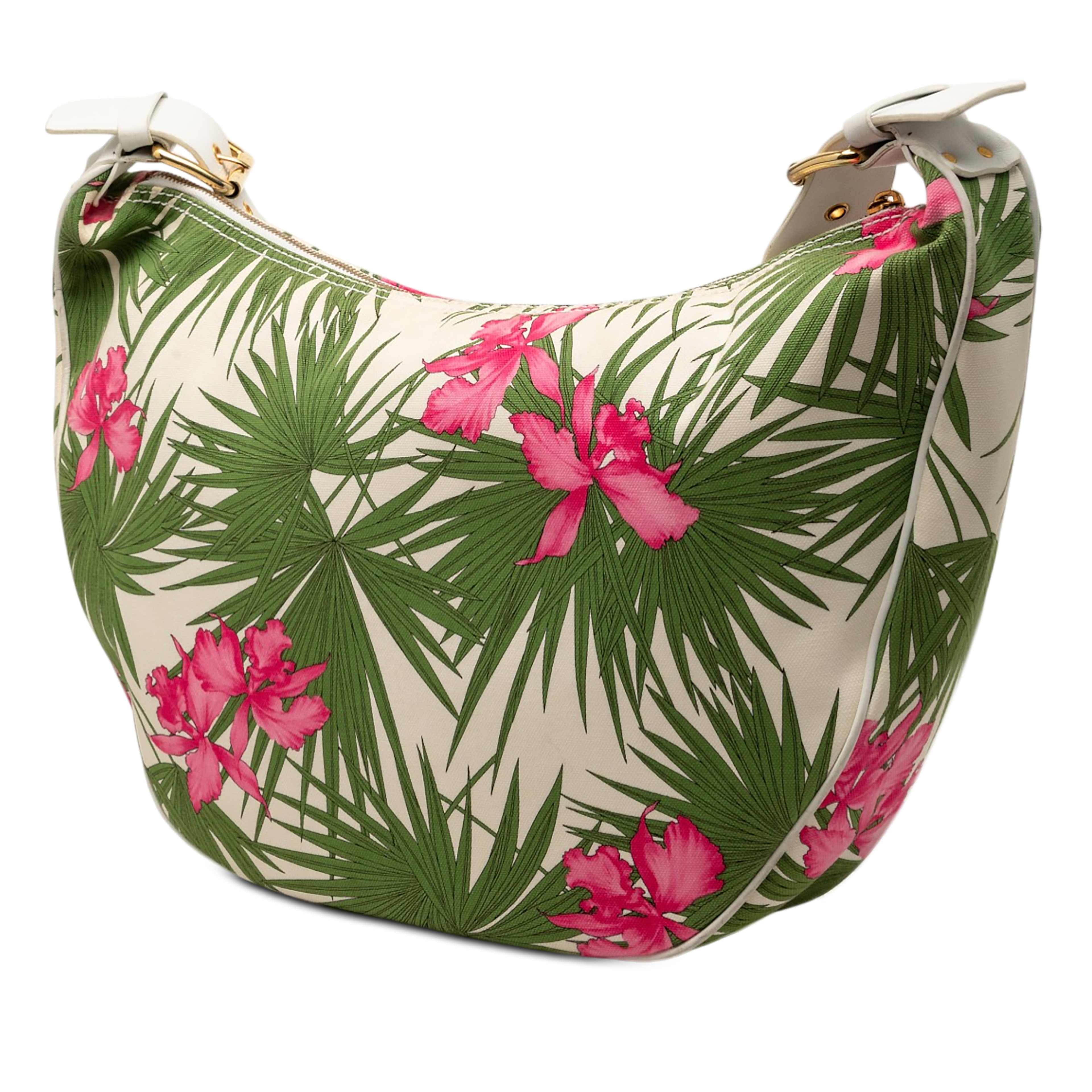 Celine Floral Printed Canvas Crossbody, från Luxclusif, i färgen white. Klicka för att öppna bilden i stort format