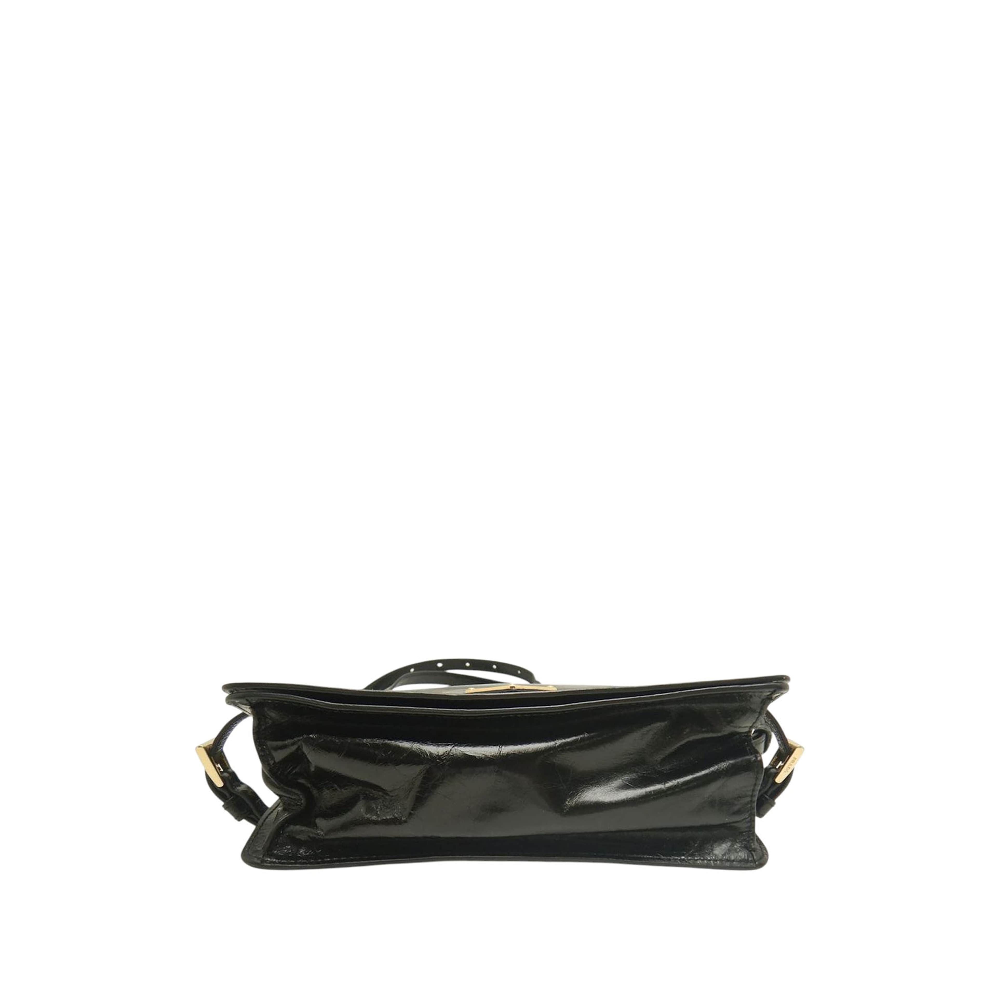 Prada Crinkled Calfskin Crossbody, från Luxclusif, i färgen svart. Klicka för att öppna bilden i stort format