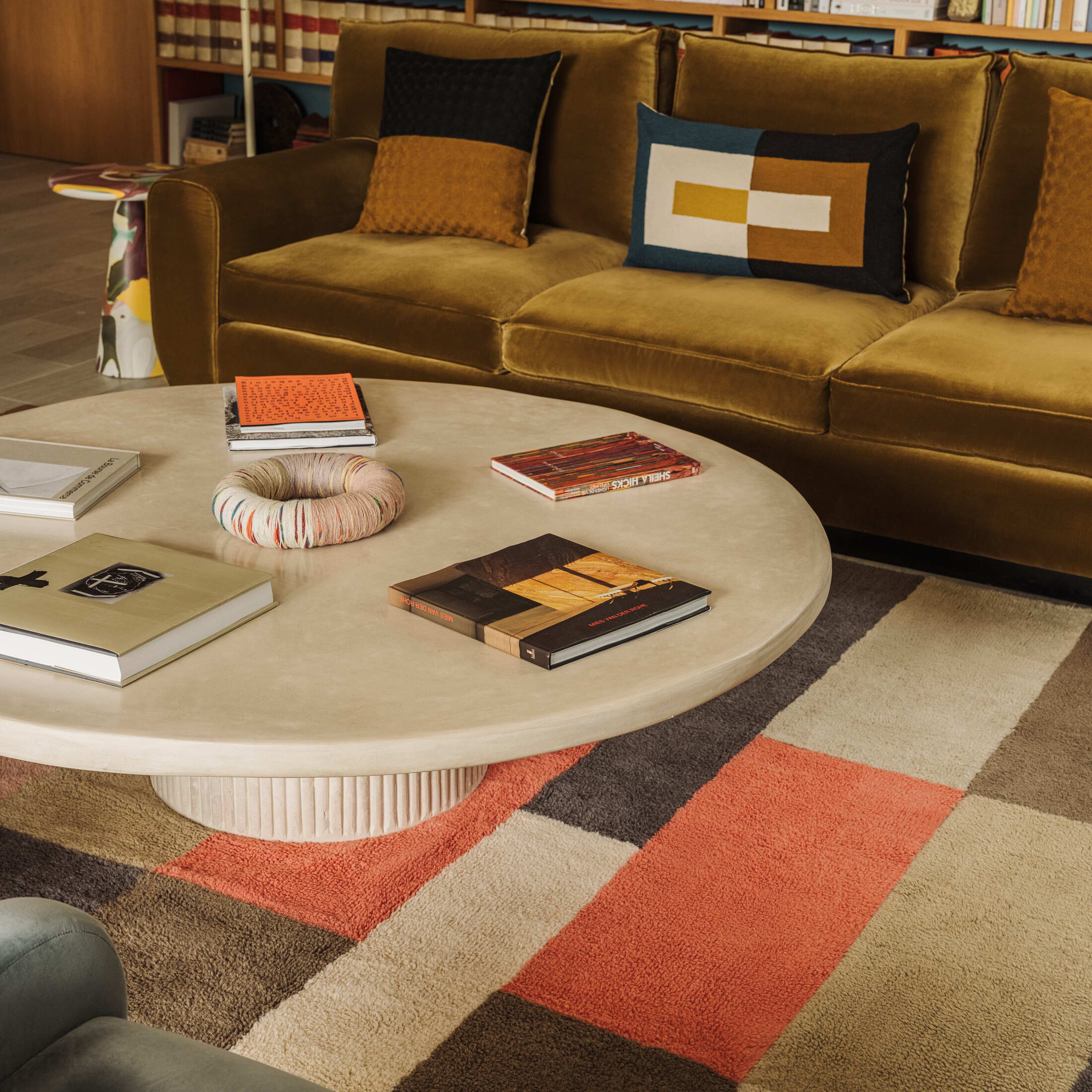 Ullmatta Chroma Palett, från LORENA CANALS, i färgen naturlig canvas, mandel frost, snäckskal, kol, dammrosa, basilika, moss, kryddad korall, karamell. Klicka för att öppna bilden i stort format