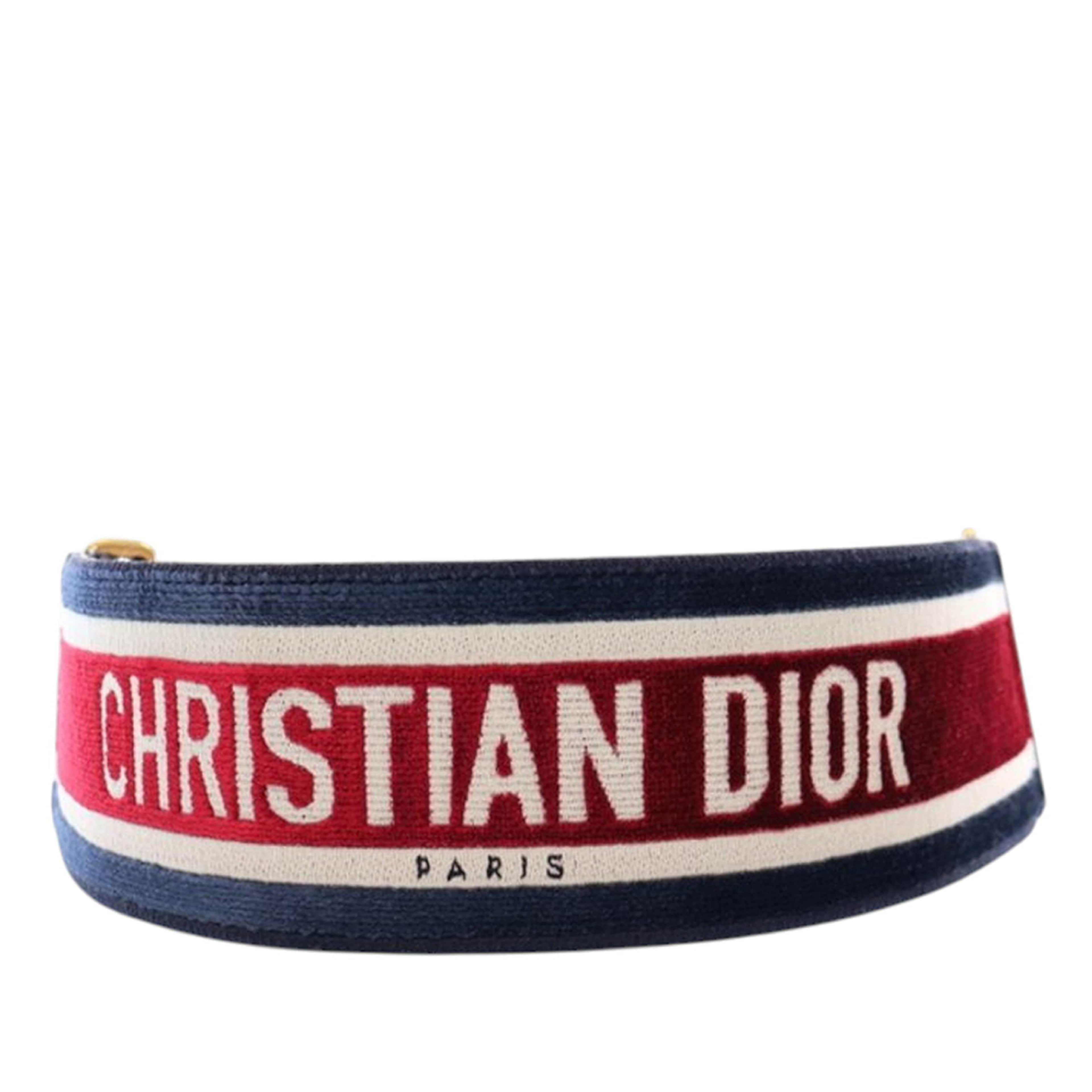 Dior Leather And Embroidered Canvas Wide Belt, från Luxclusif, i färgen svart. Klicka för att öppna bilden i stort format