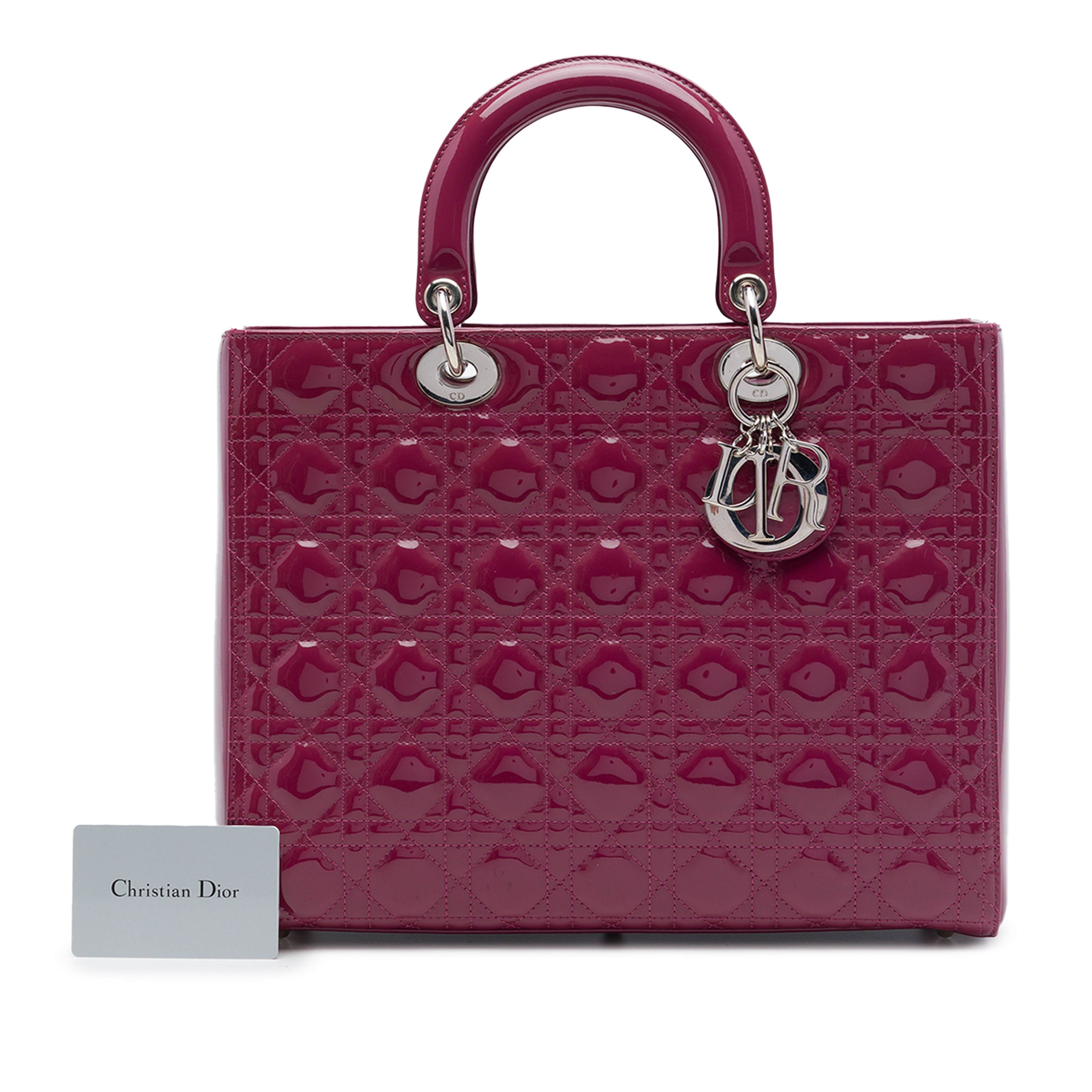 Dior Large Patent Cannage Lady Dior, från Luxclusif, i färgen purpur. Klicka för att öppna bilden i stort format