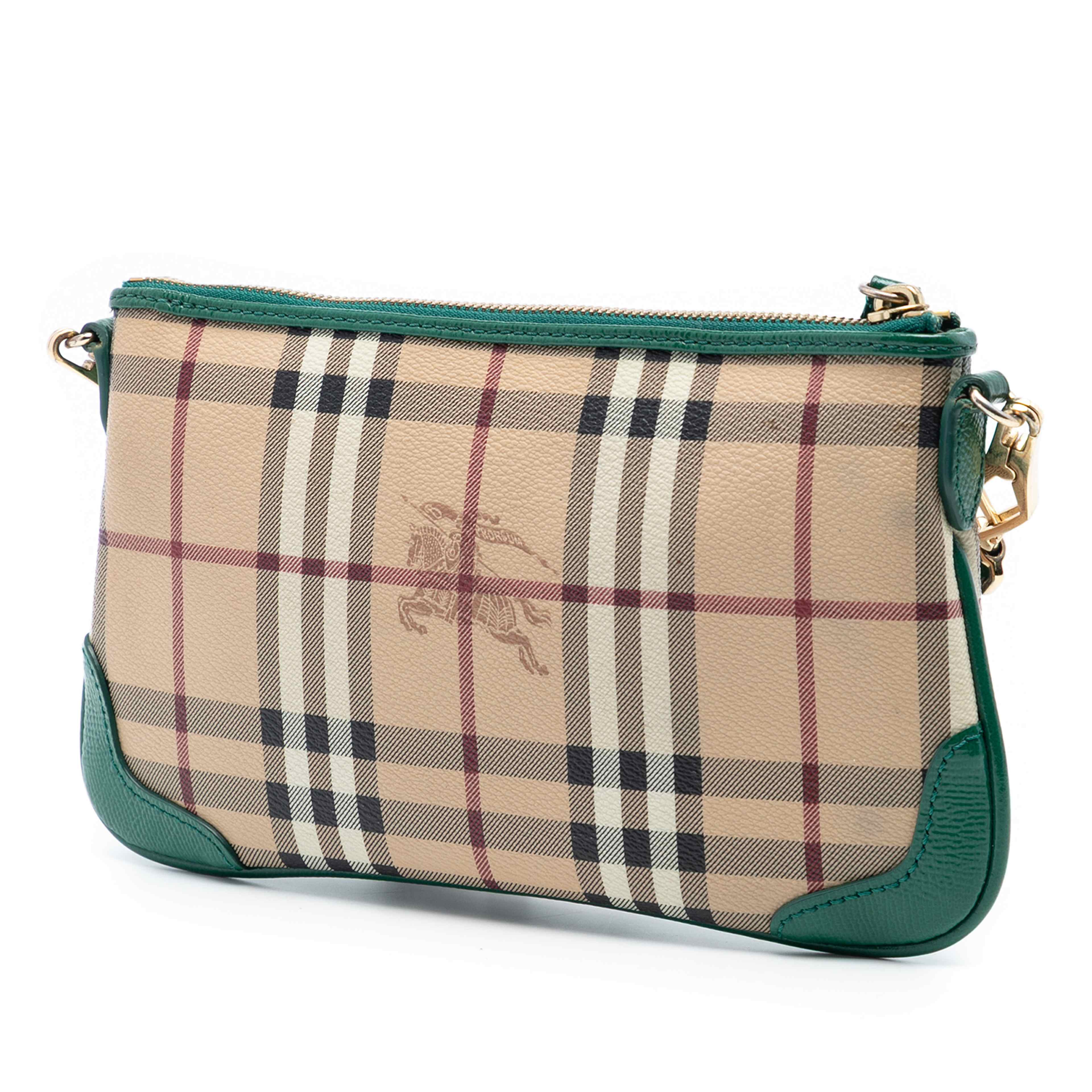 Burberry Haymarket Check Coated Canvas Peyton Crossbody, från Luxclusif, i färgen beige. Klicka för att öppna bilden i stort format