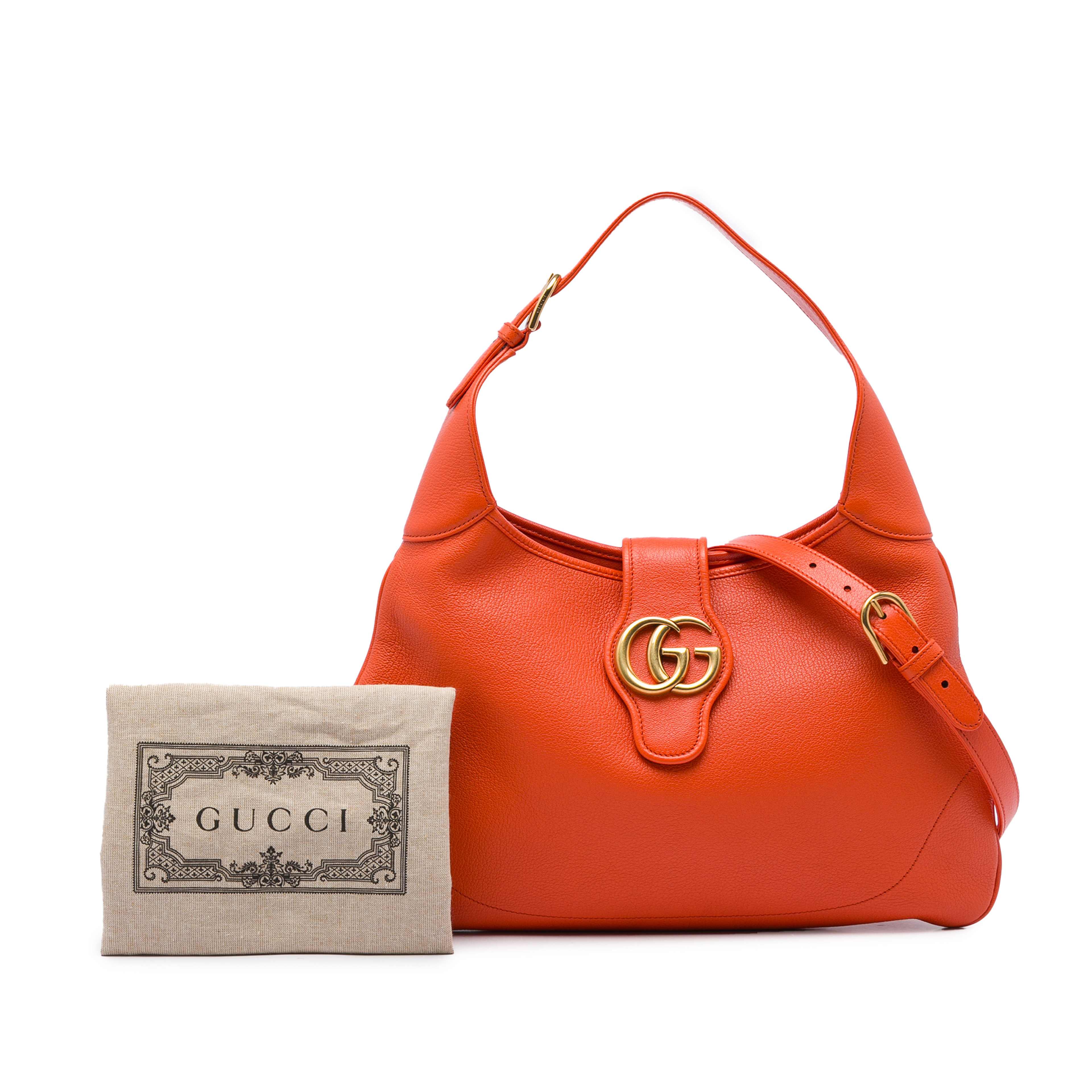 Gucci Medium Calfskin Aphrodite Crossbody, från Luxclusif, i färgen orange. Klicka för att öppna bilden i stort format