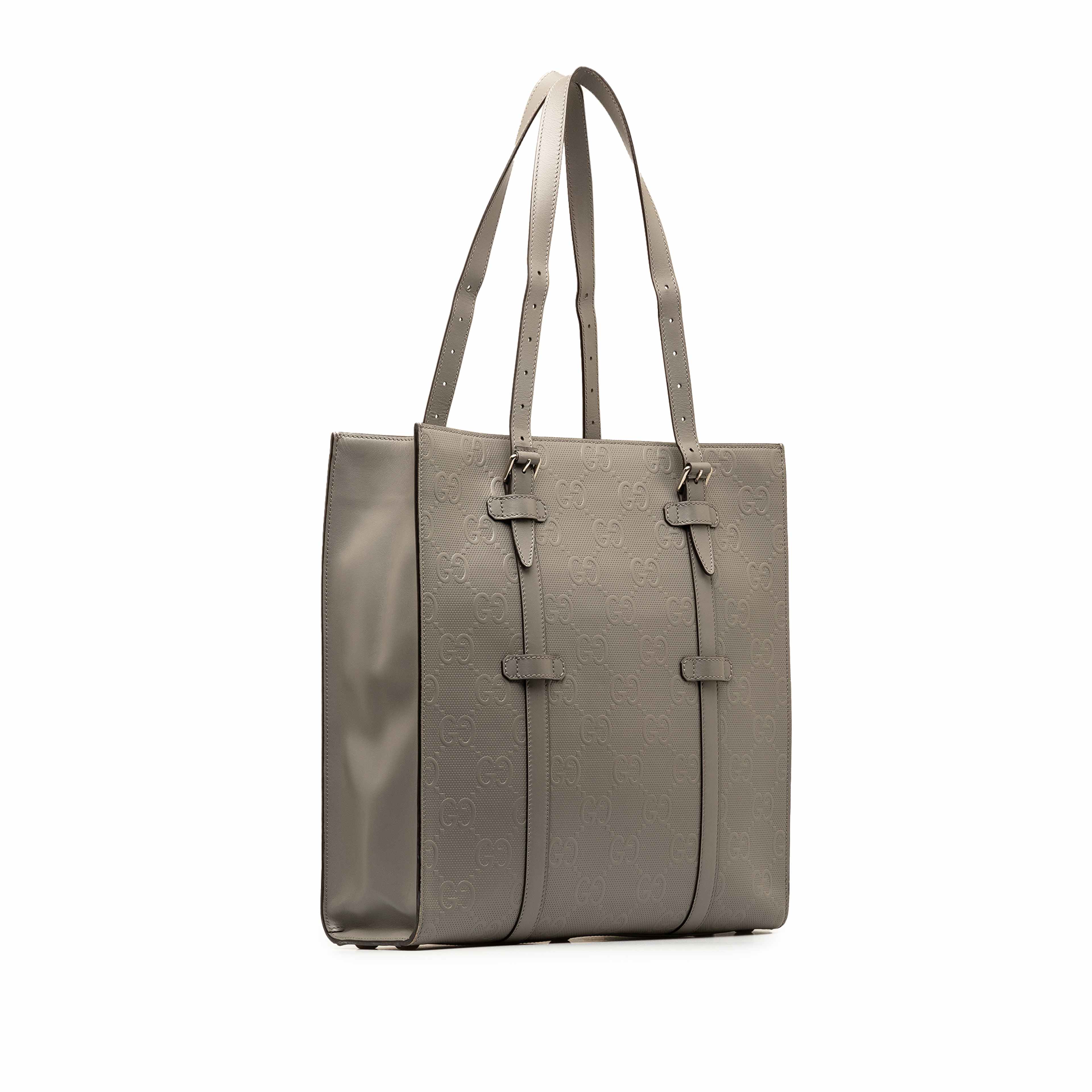 Gucci Gg Embossed Leather Vertical Tote