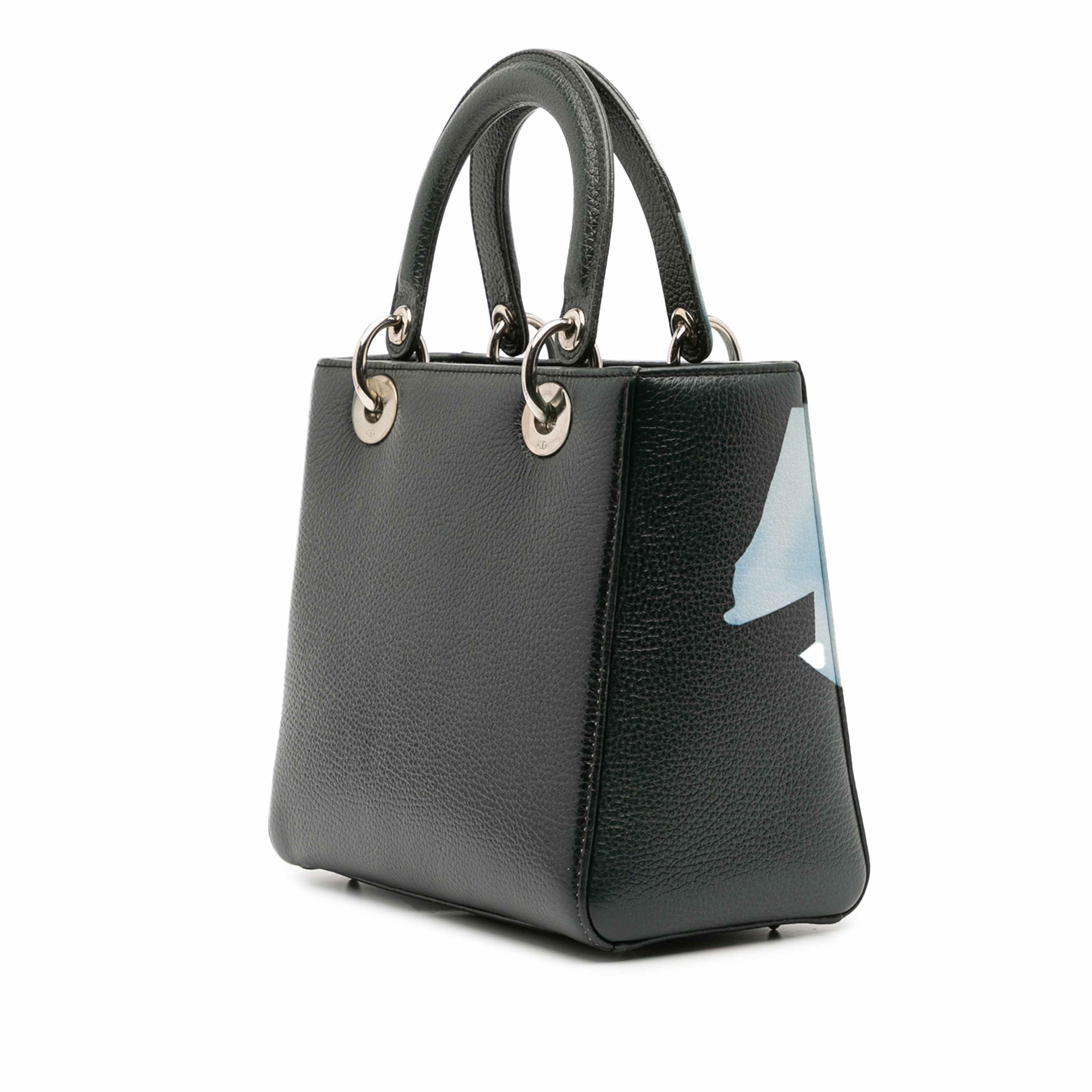 Dior Medium Deerskin Floral Print Lady Dior, från Luxclusif, i färgen dark green. Klicka för att öppna bilden i stort format