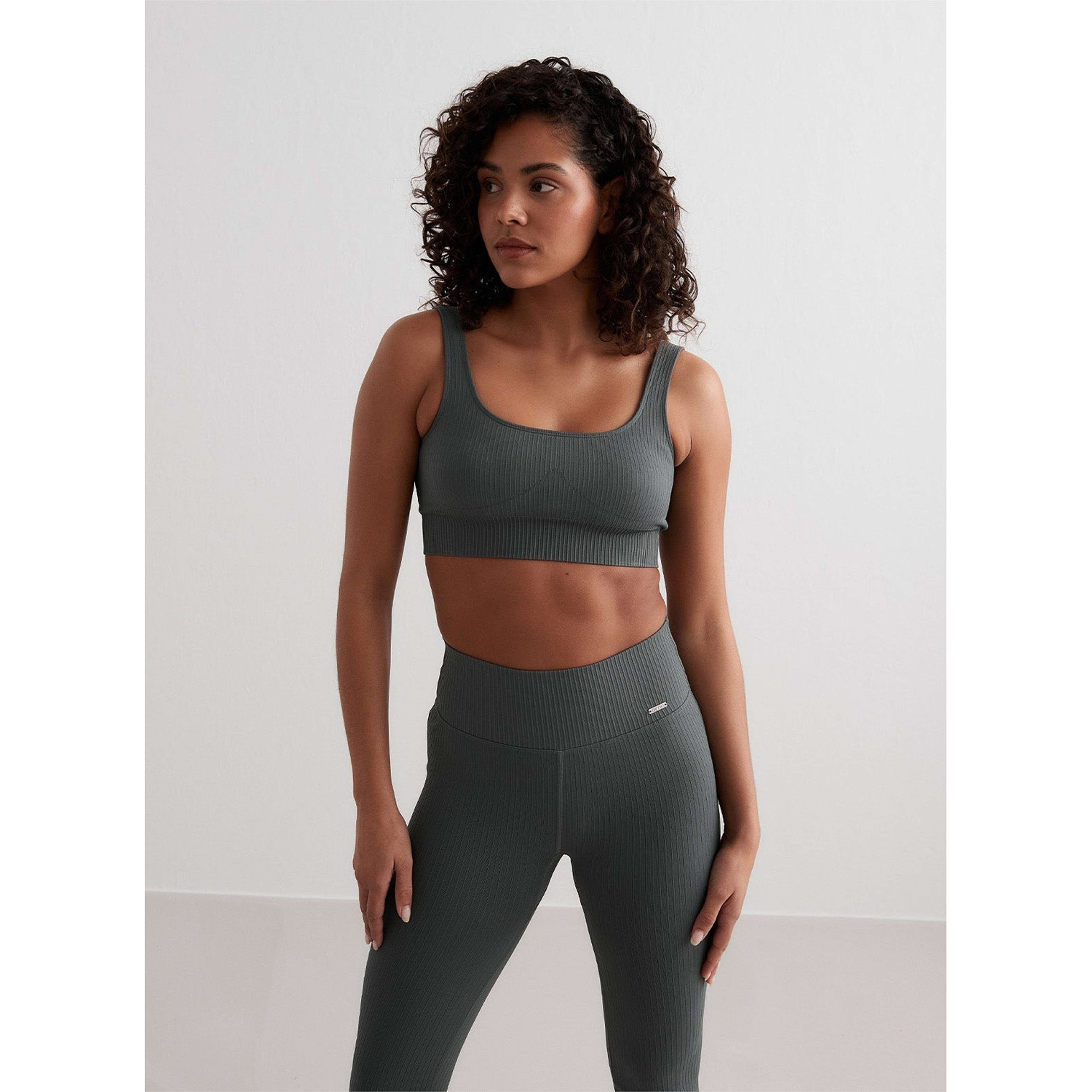 Sage Ribbed Seamless Bra
