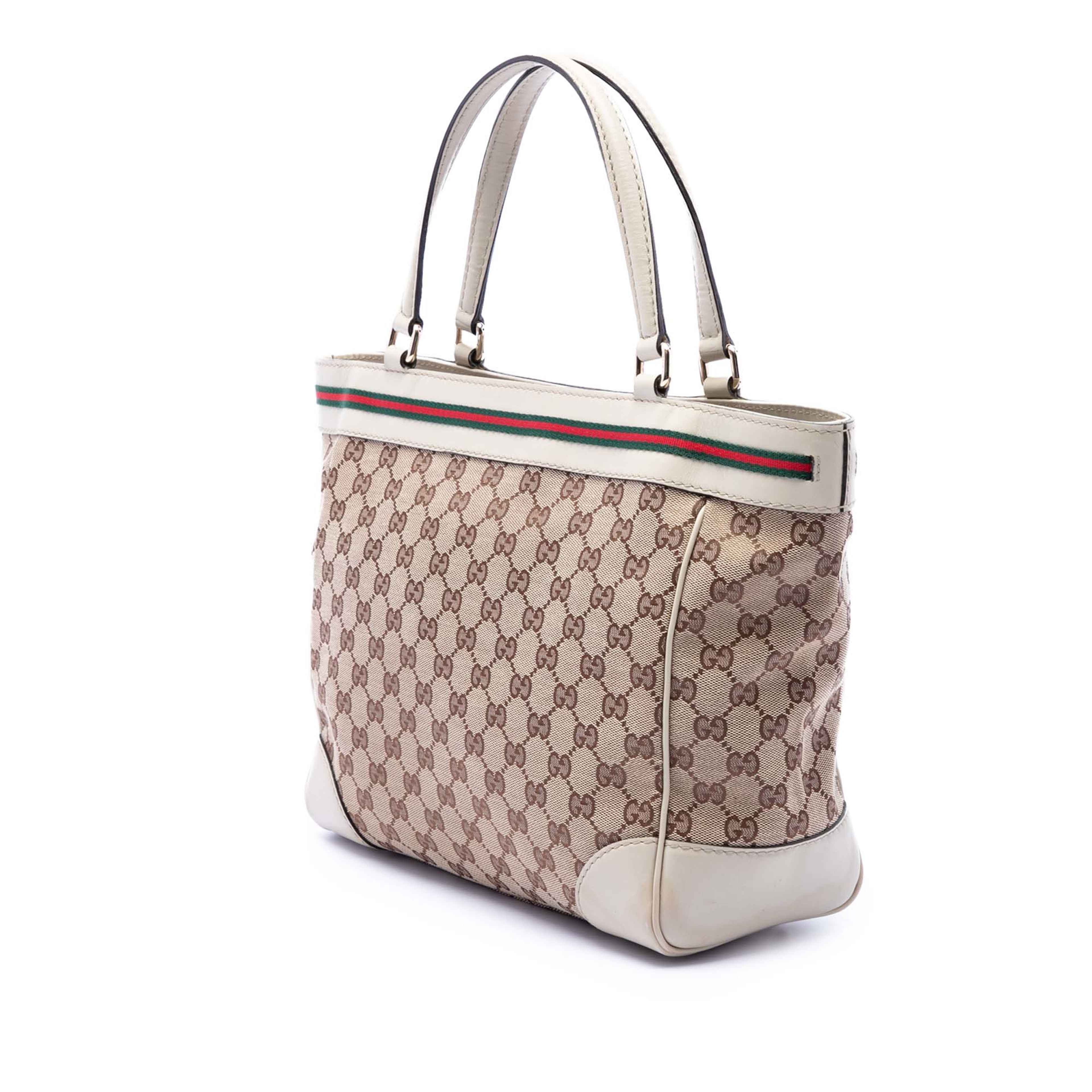 Gucci Gg Canvas Web Mayfair Tote, från Luxclusif, i färgen vit. Klicka för att öppna bilden i stort format