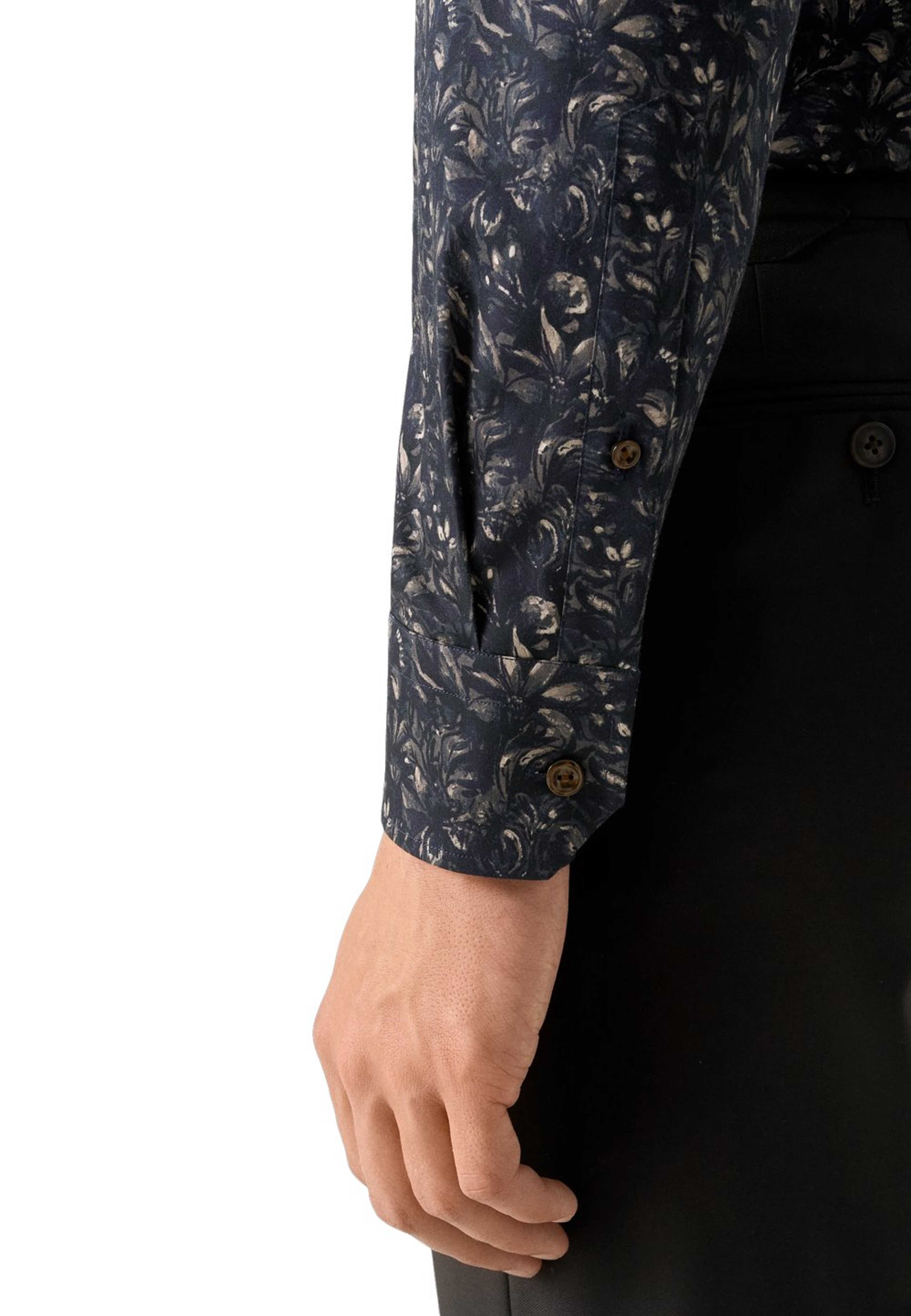 Blommig Signature Twill-skjorta Slim Fit, från Eton, i färgen dark brown. Klicka för att öppna bilden i stort format