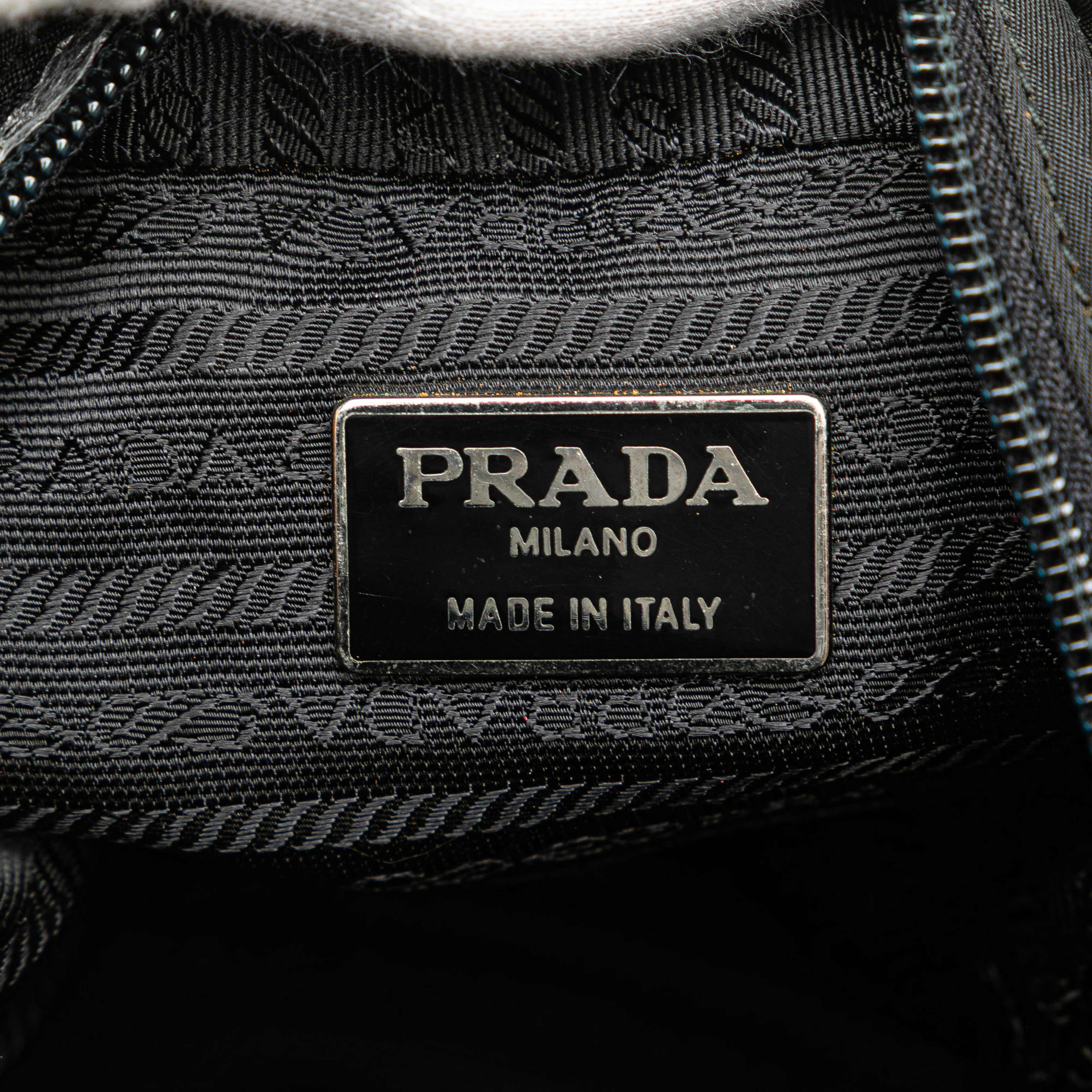 Prada Mini Tessuto Backpack, från Luxclusif, i färgen black.