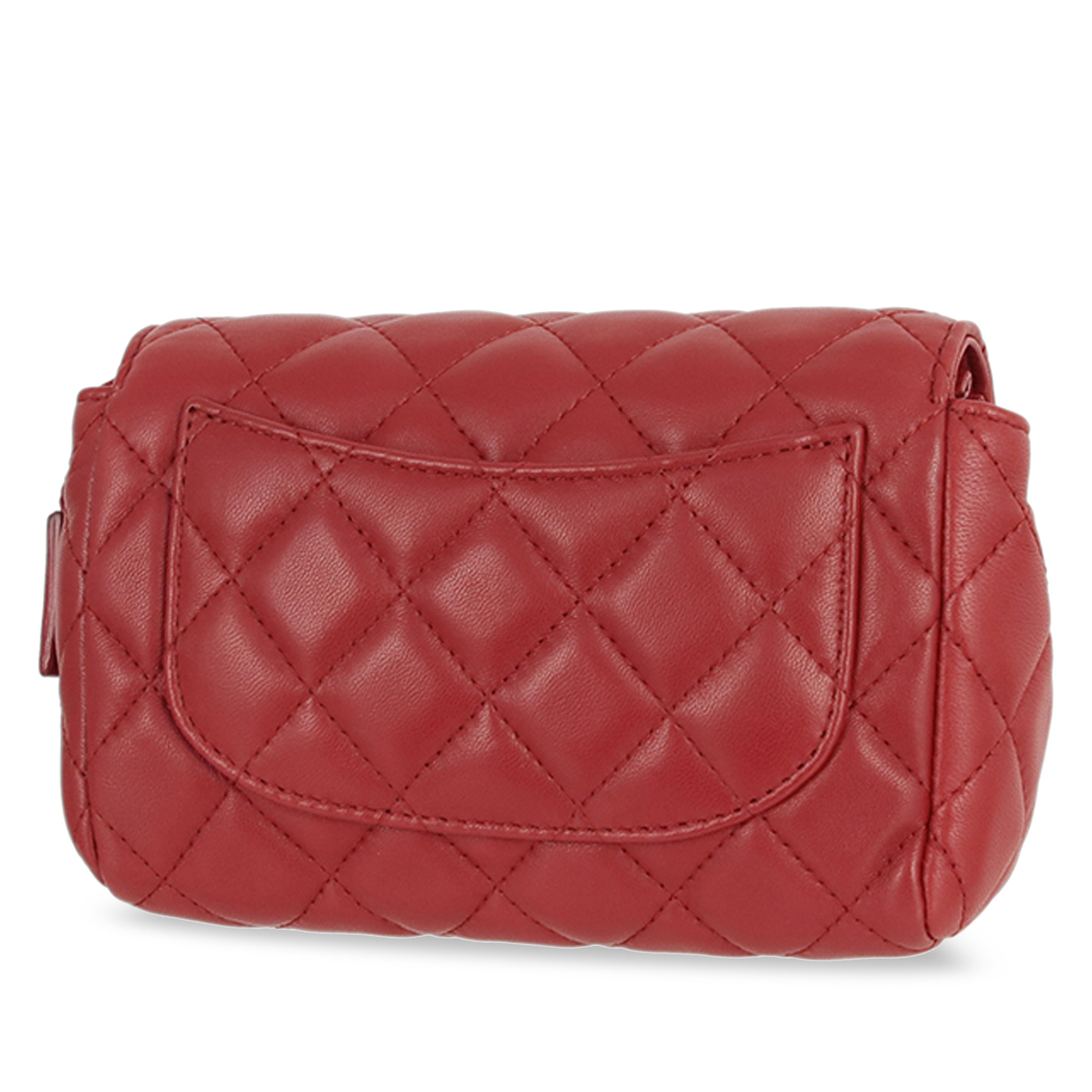 Chanel Cc Quilted Lambskin Pouch