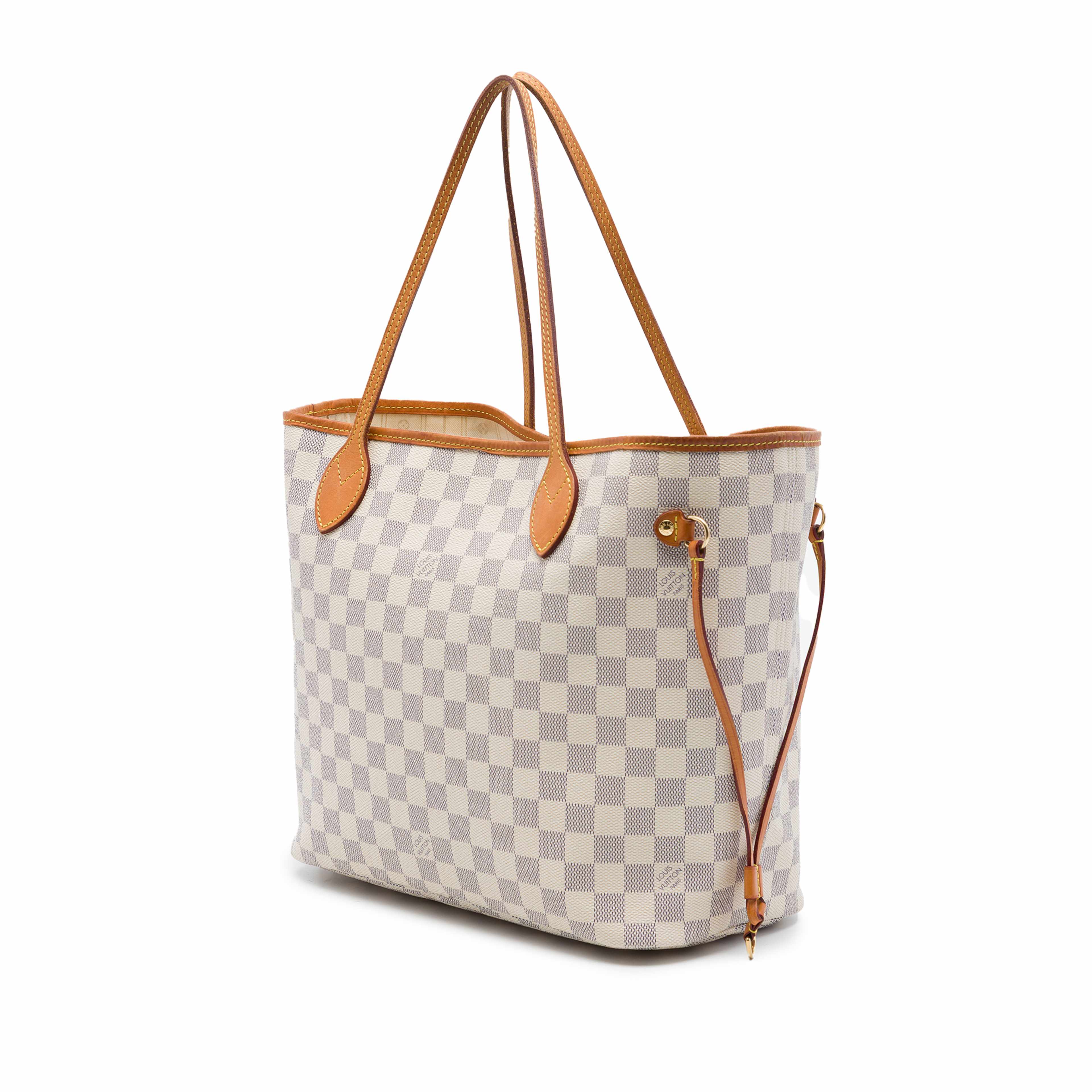 Louis Vuitton Damier Azur Neverfull Mm, från Luxclusif, i färgen vit. Klicka för att öppna bilden i stort format