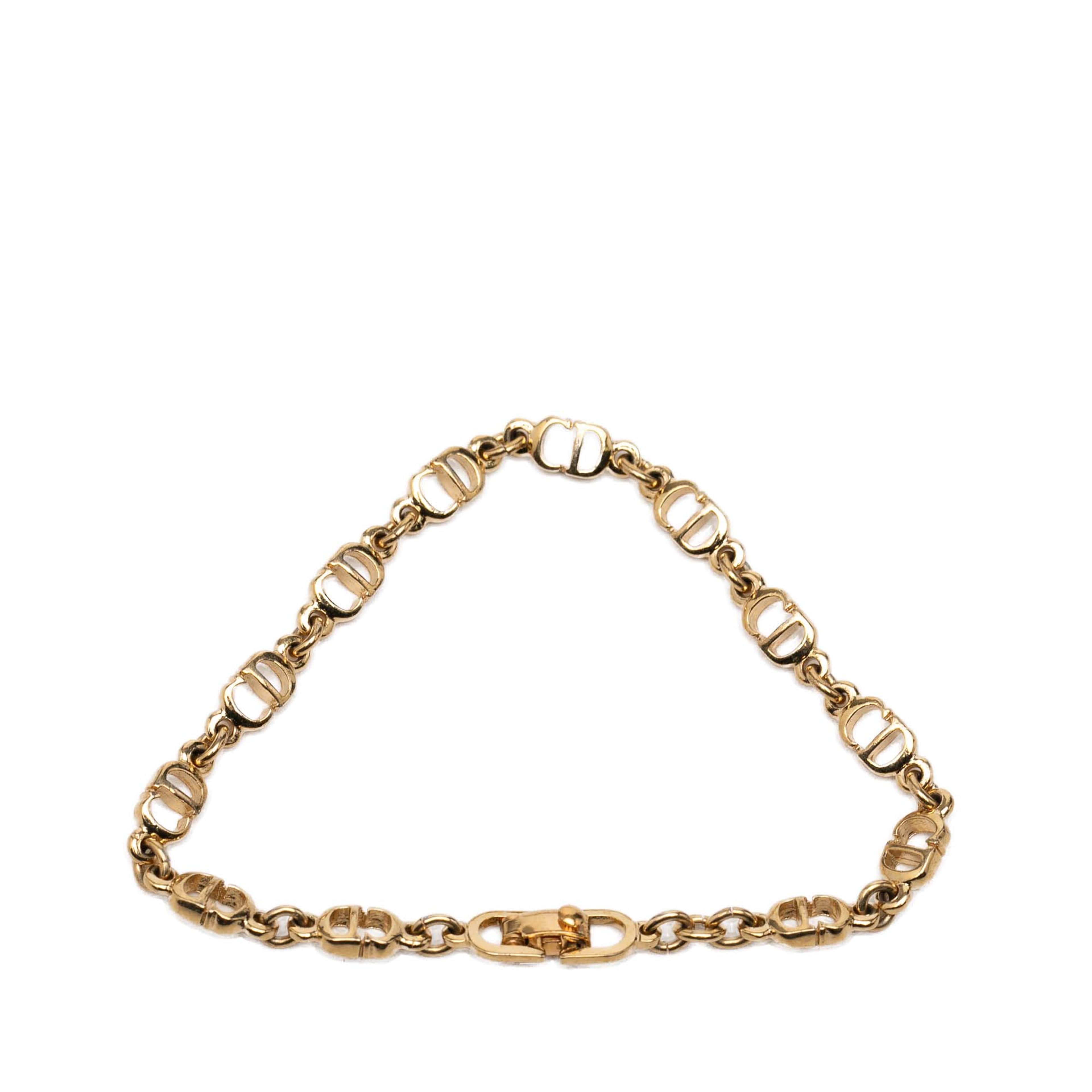 Dior Gold Plated Cd Logo Chain Link Bracelet, från Luxclusif, i färgen gold. Klicka för att öppna bilden i stort format