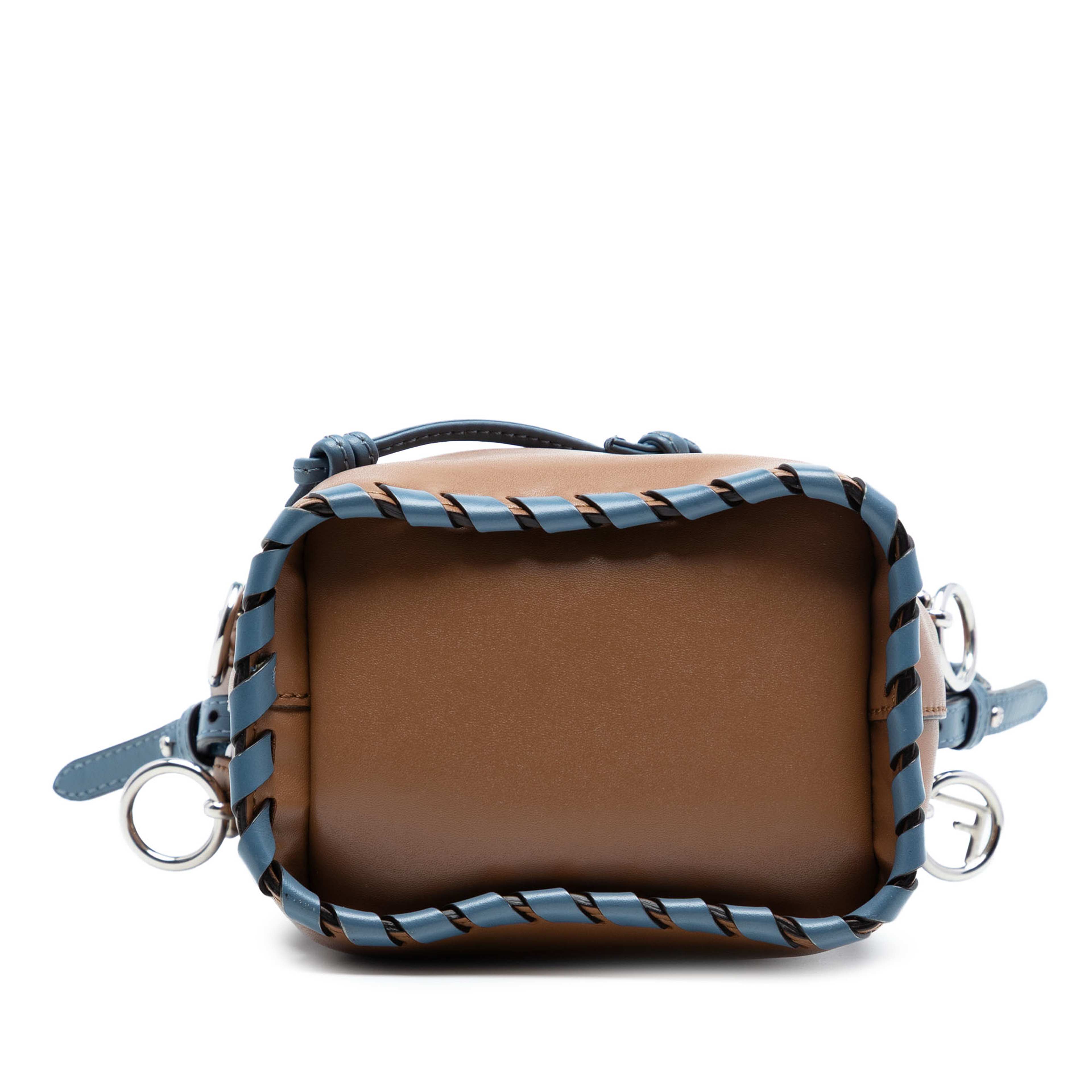 Fendi Mini Leather Whipstitch Mon Tresor Bucket Bag, från Luxclusif, i färgen brown. Klicka för att öppna bilden i stort format