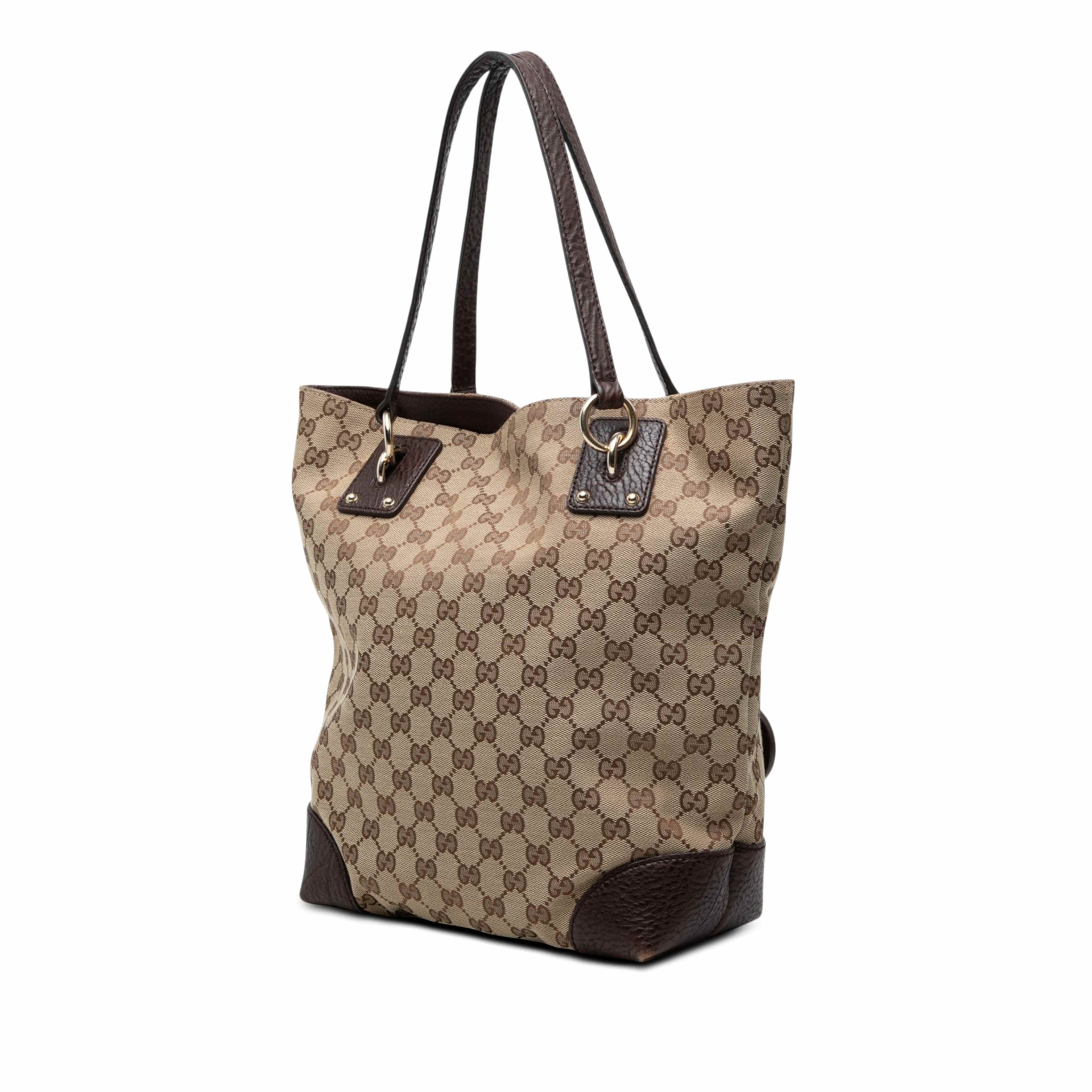 Gucci Gg Canvas Gg Charm Tote, från Luxclusif, i färgen beige. Klicka för att öppna bilden i stort format