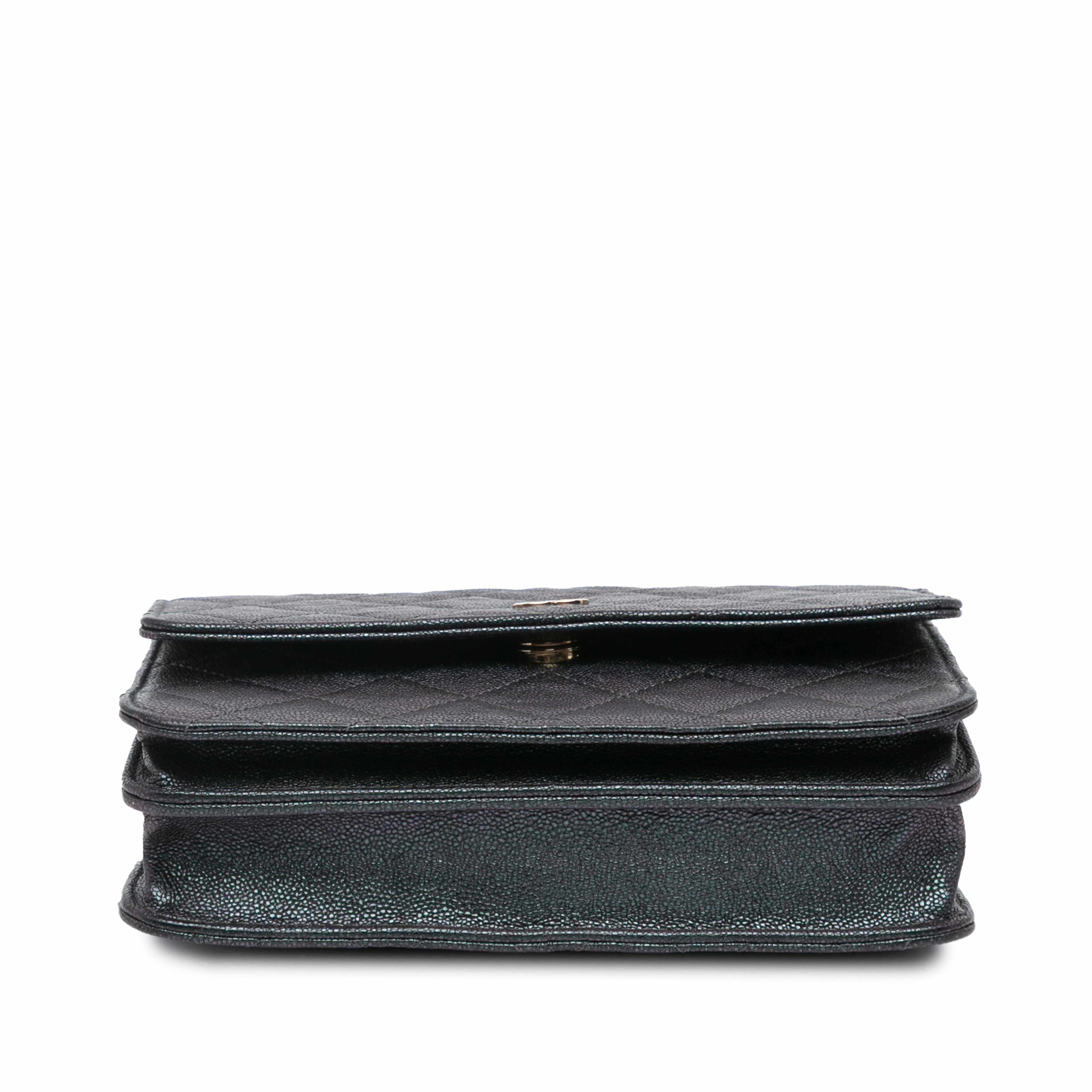 Chanel Quilted Caviar Square Wallet On Chain