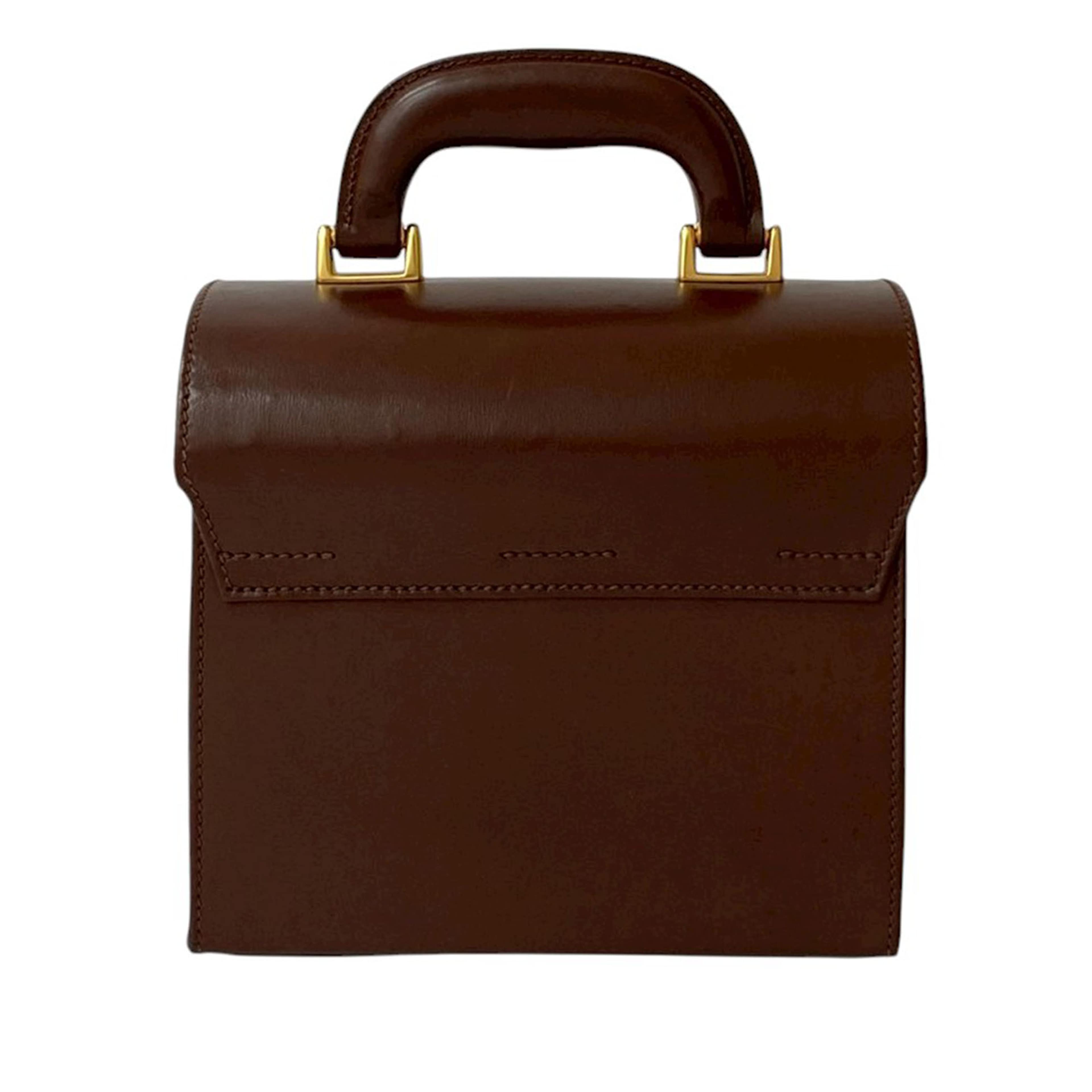 Gucci Leather Lady Lock Handbag, från Luxclusif, i färgen dark brown. Klicka för att öppna bilden i stort format