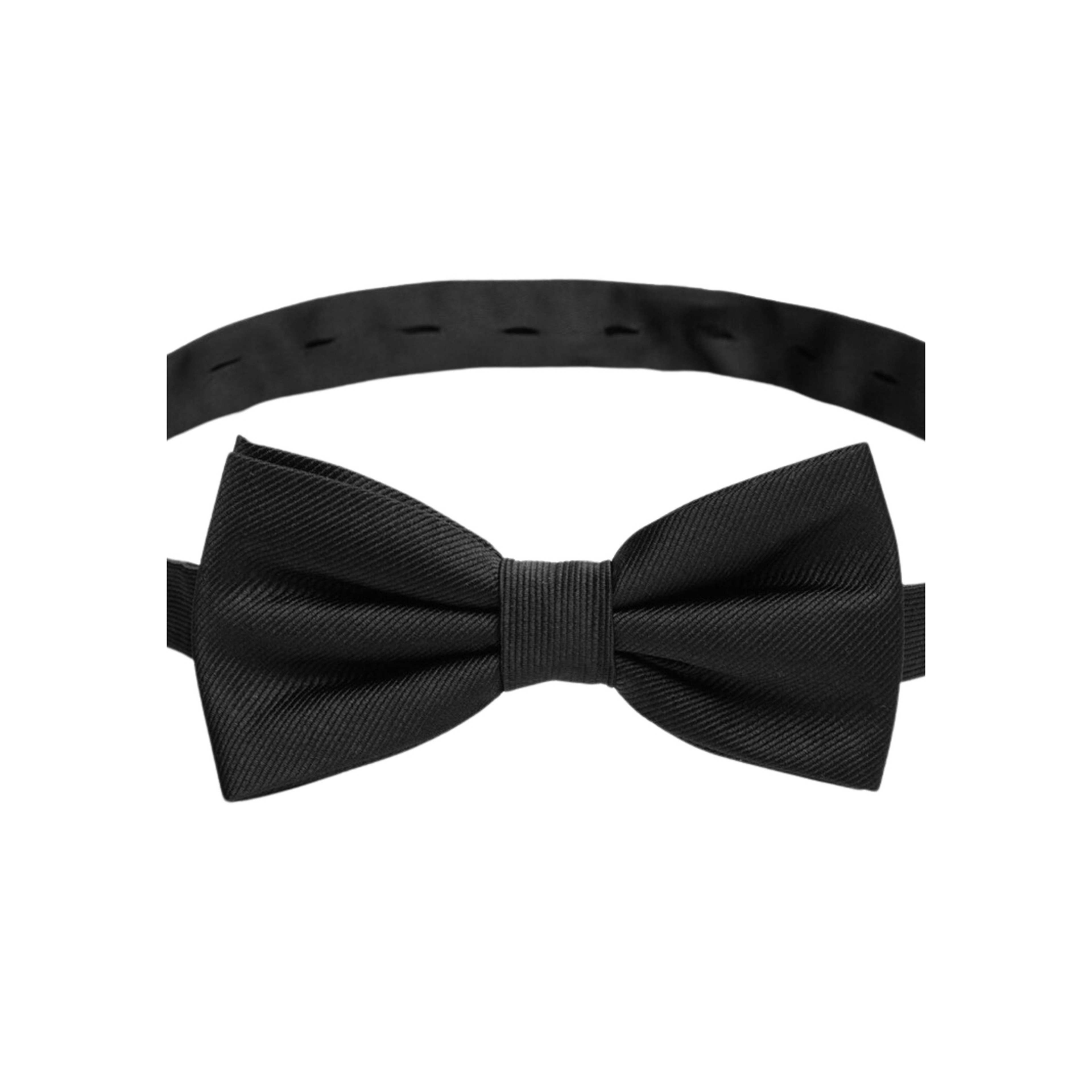 Silk Woven Rib Plain Pre Tied Bow Tie