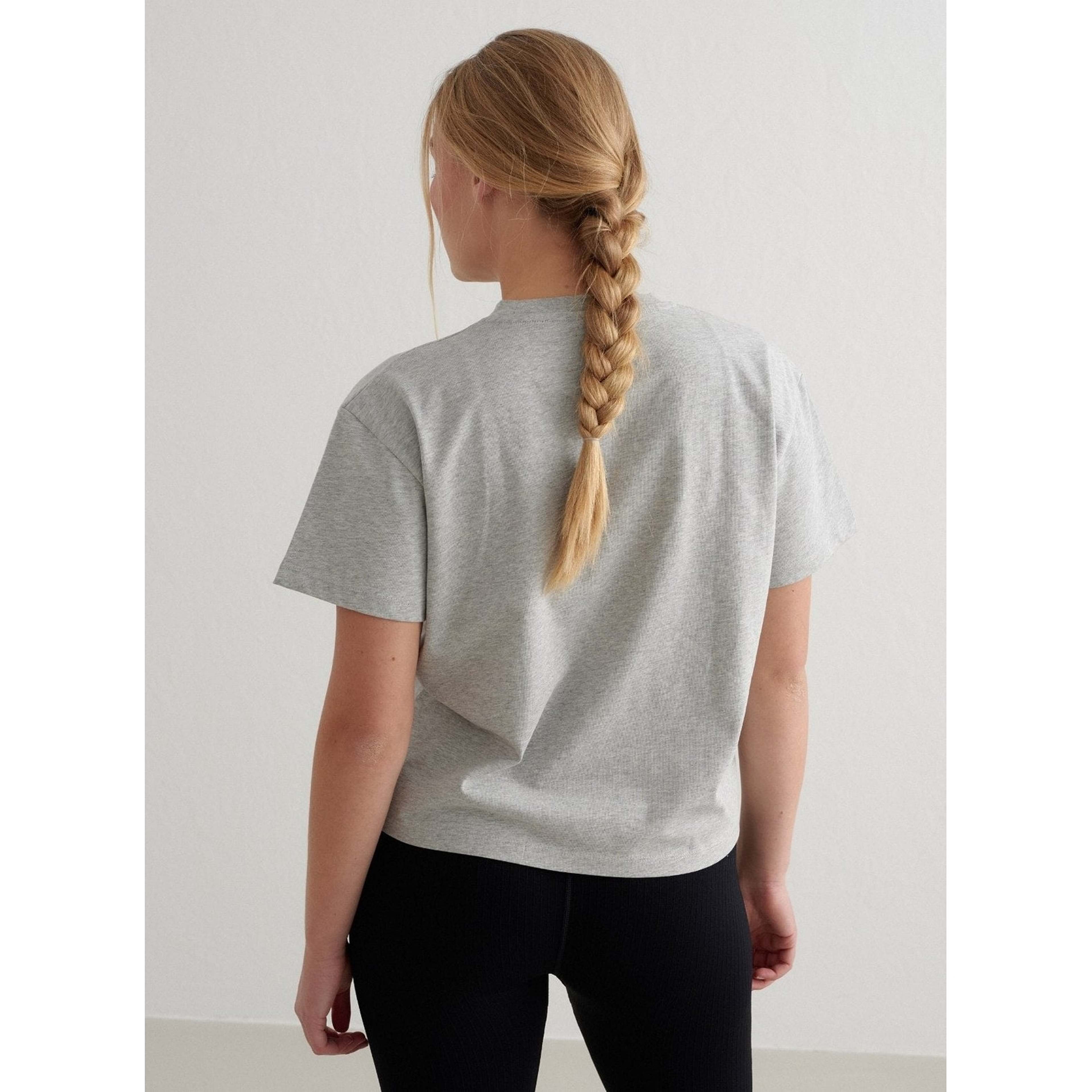 Grey Melange Varsity Boxy T-shirt