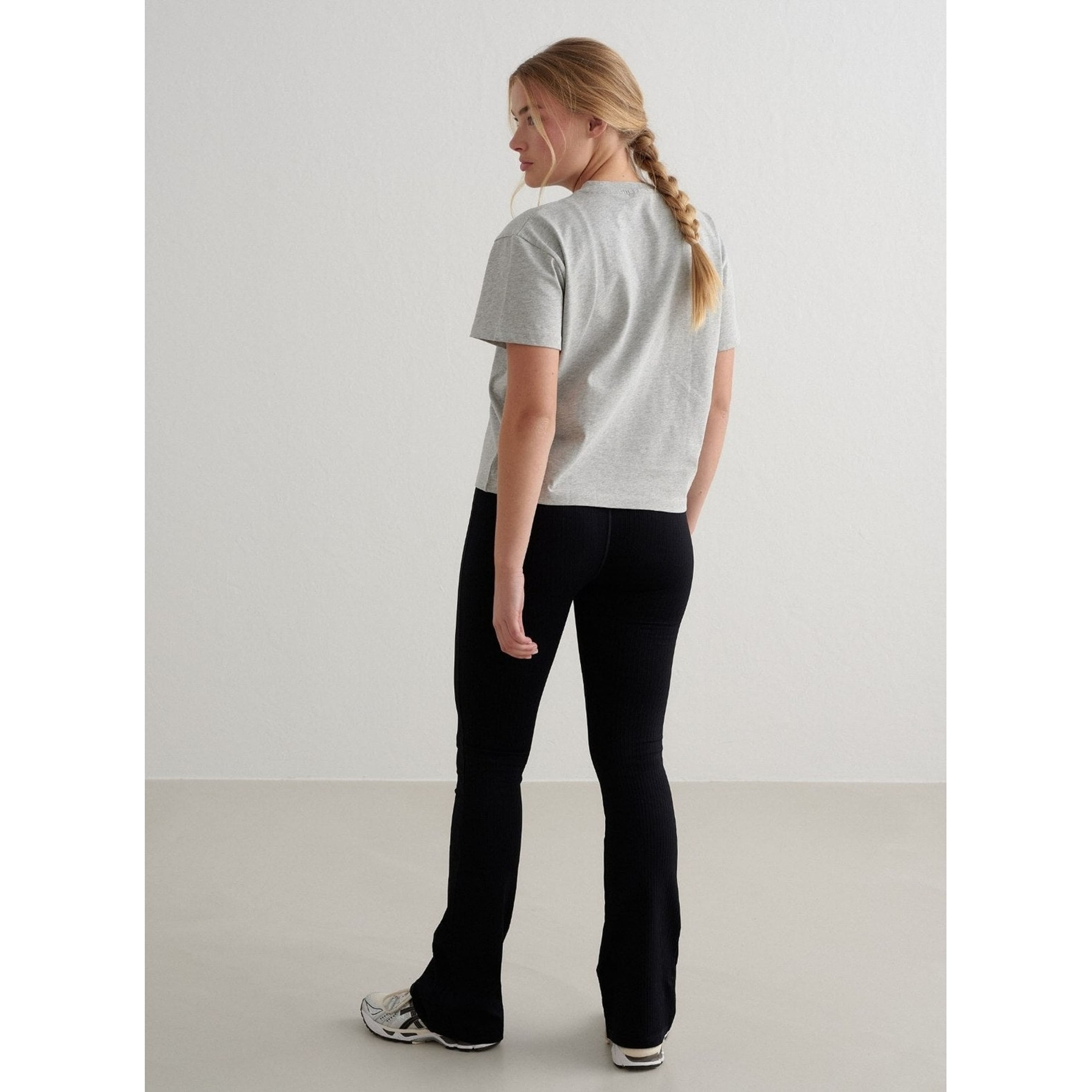 Grey Melange Varsity Boxy T-shirt