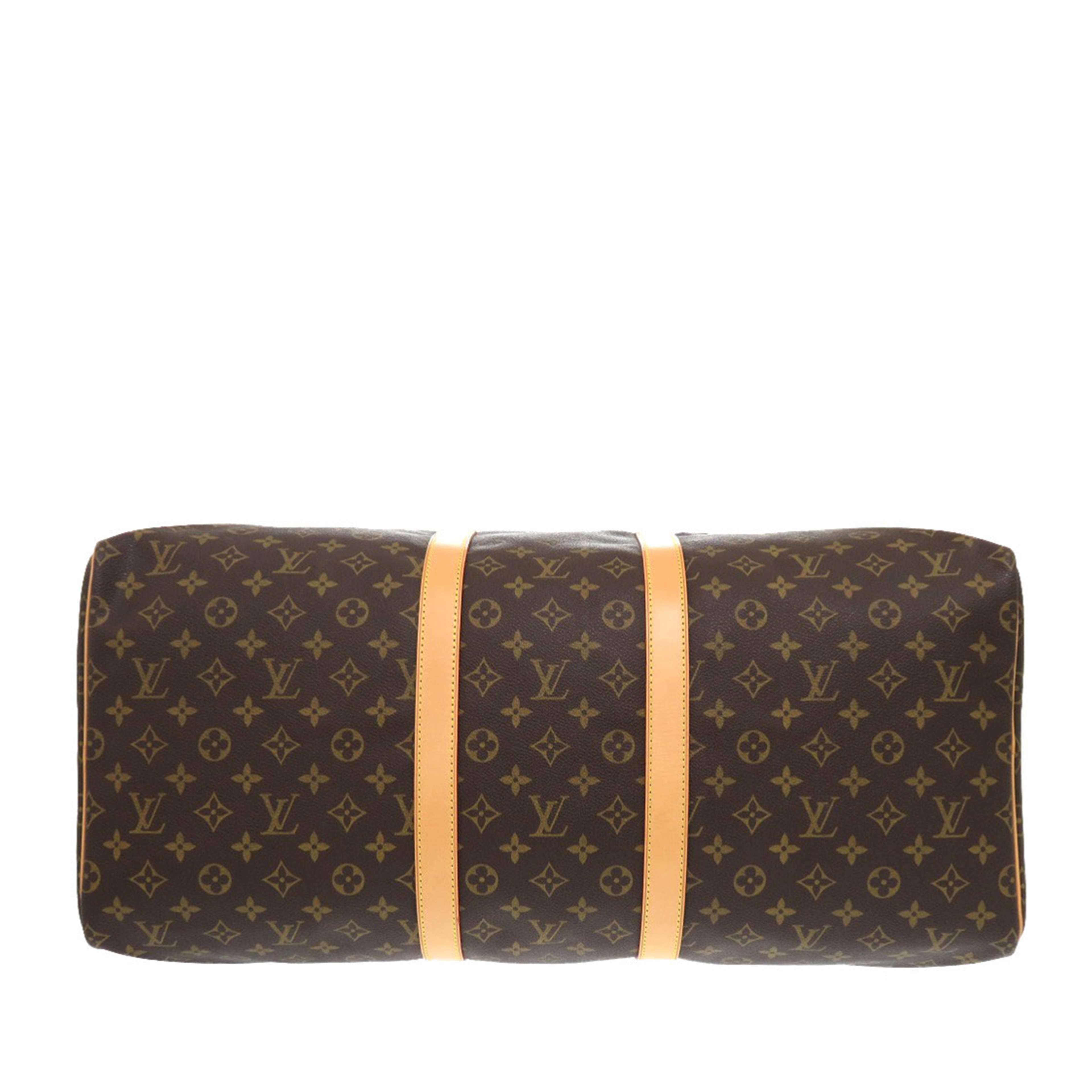Louis Vuitton Monogram Keepall 55, från Luxclusif, i färgen brun. Klicka för att öppna bilden i stort format