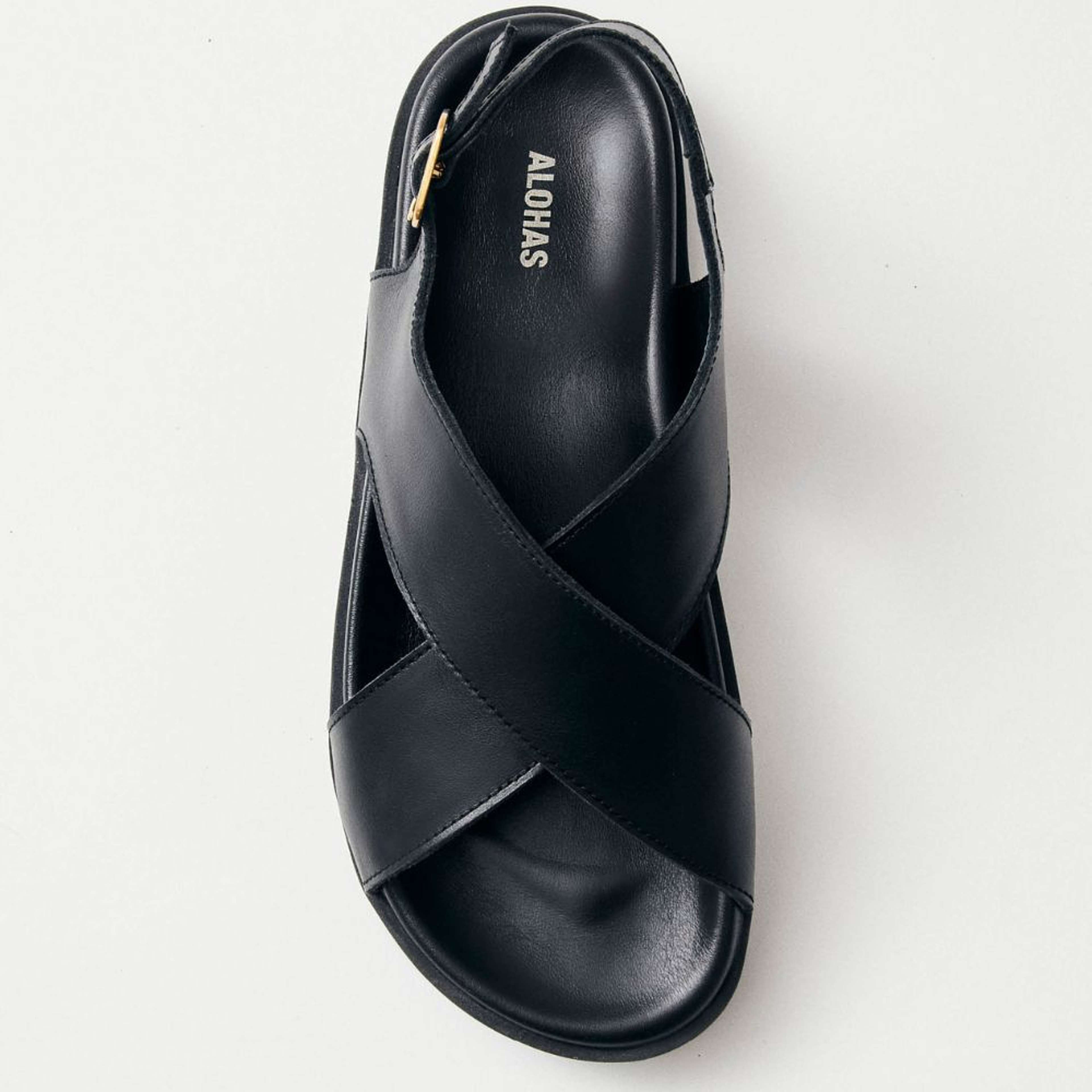 Nico Black Leather Sandals