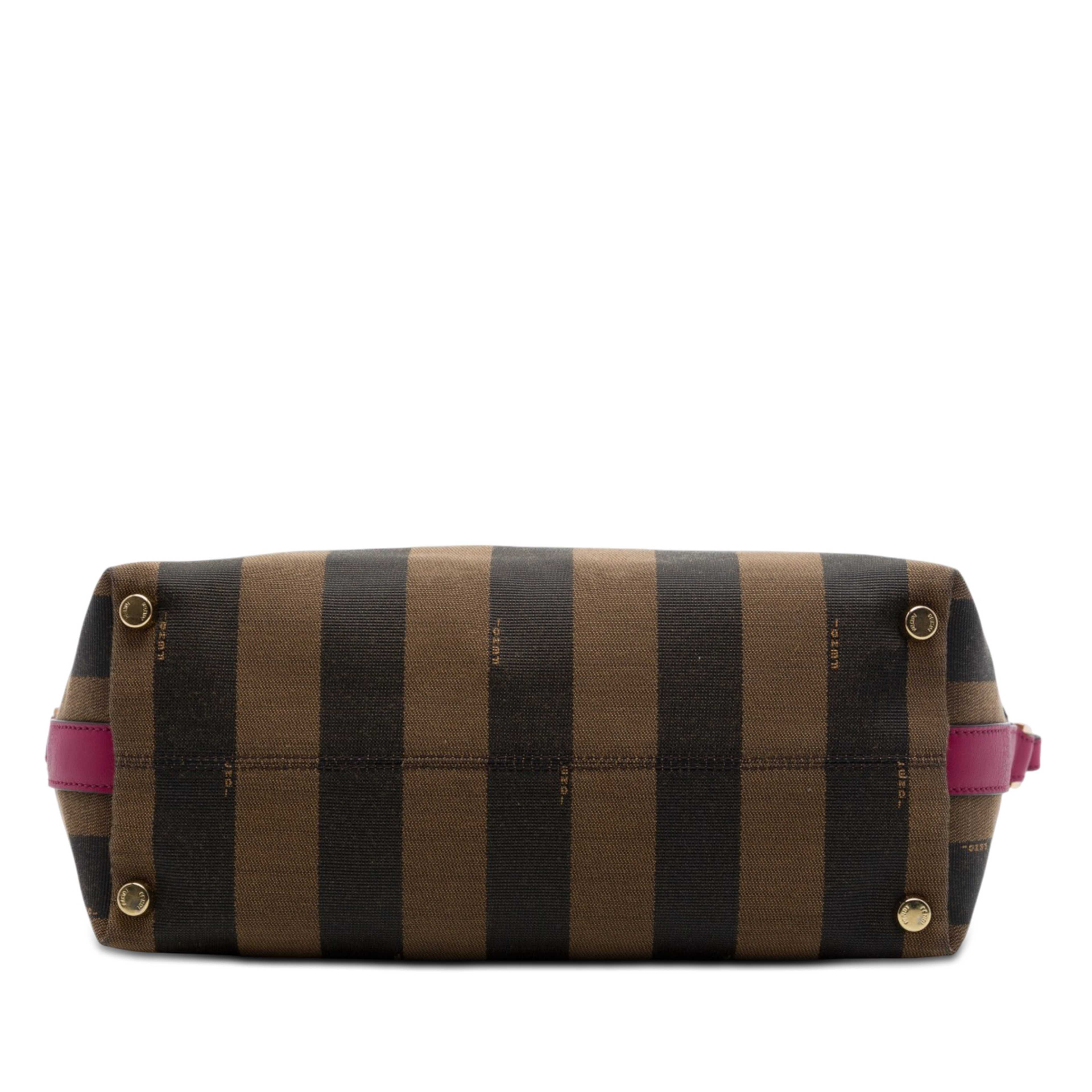 Fendi Large Pequin Canvas Satchel, från Luxclusif, i färgen brun. Klicka för att öppna bilden i stort format