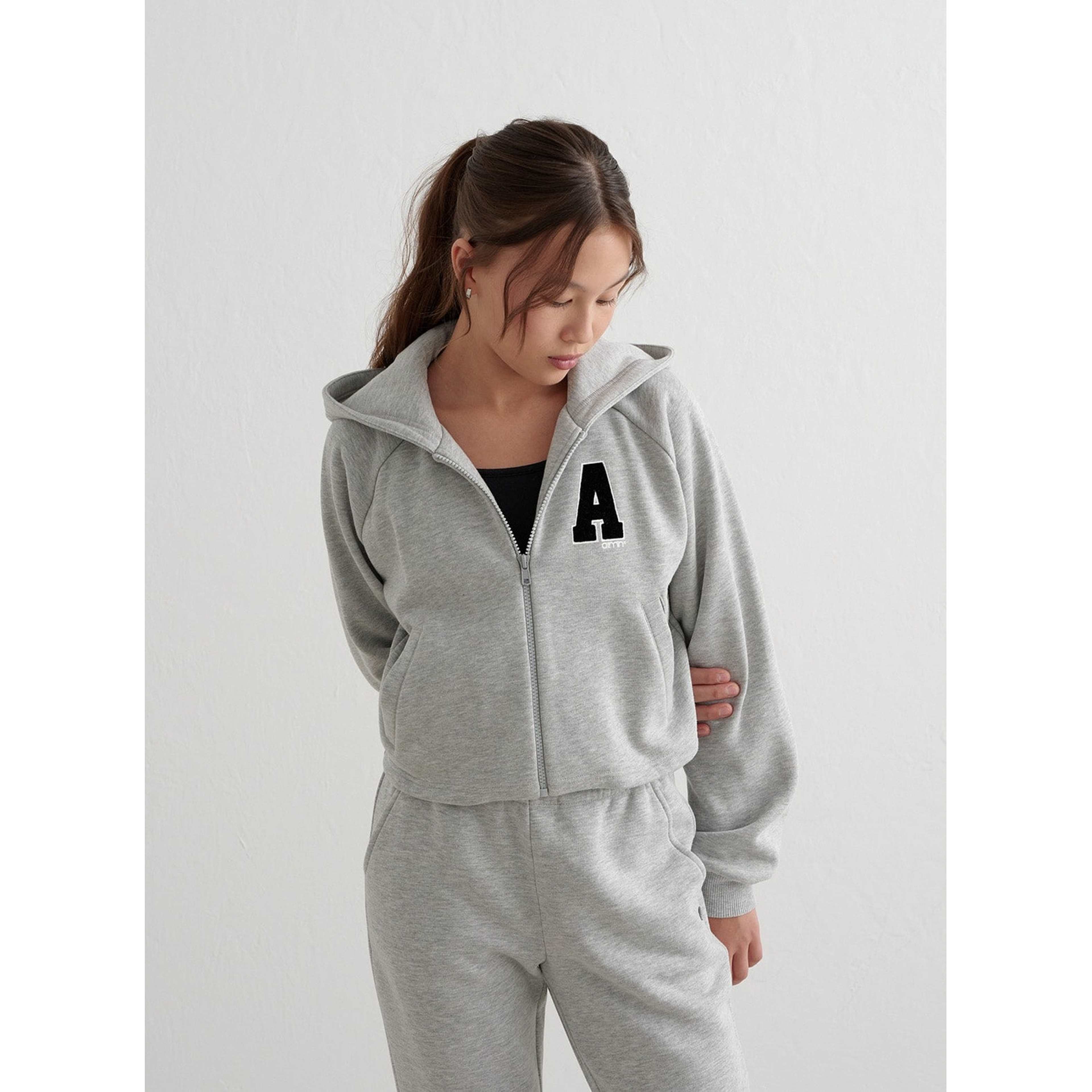Grey Melange Young Sweat Zip Hood
