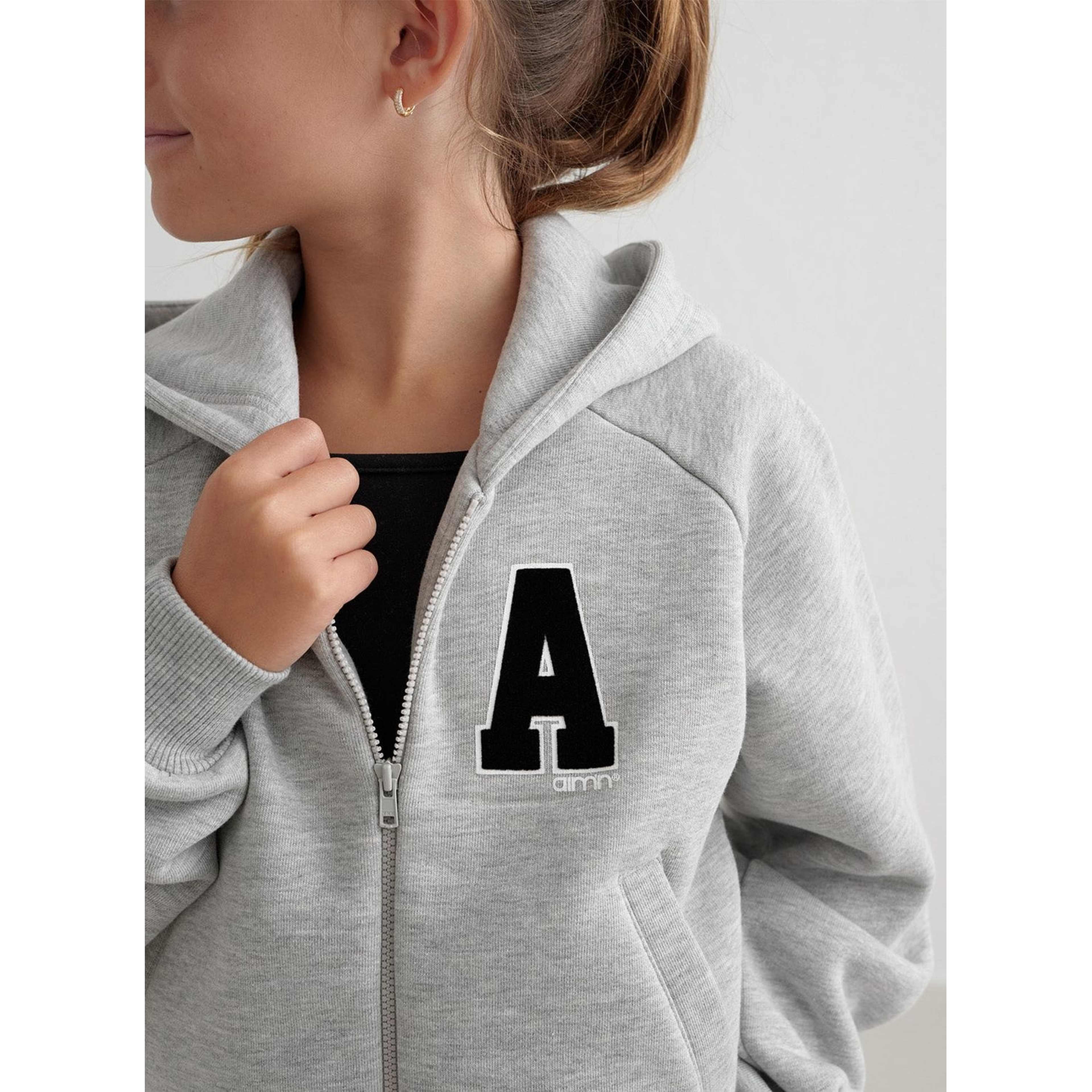 Grey Melange Young Sweat Zip Hood