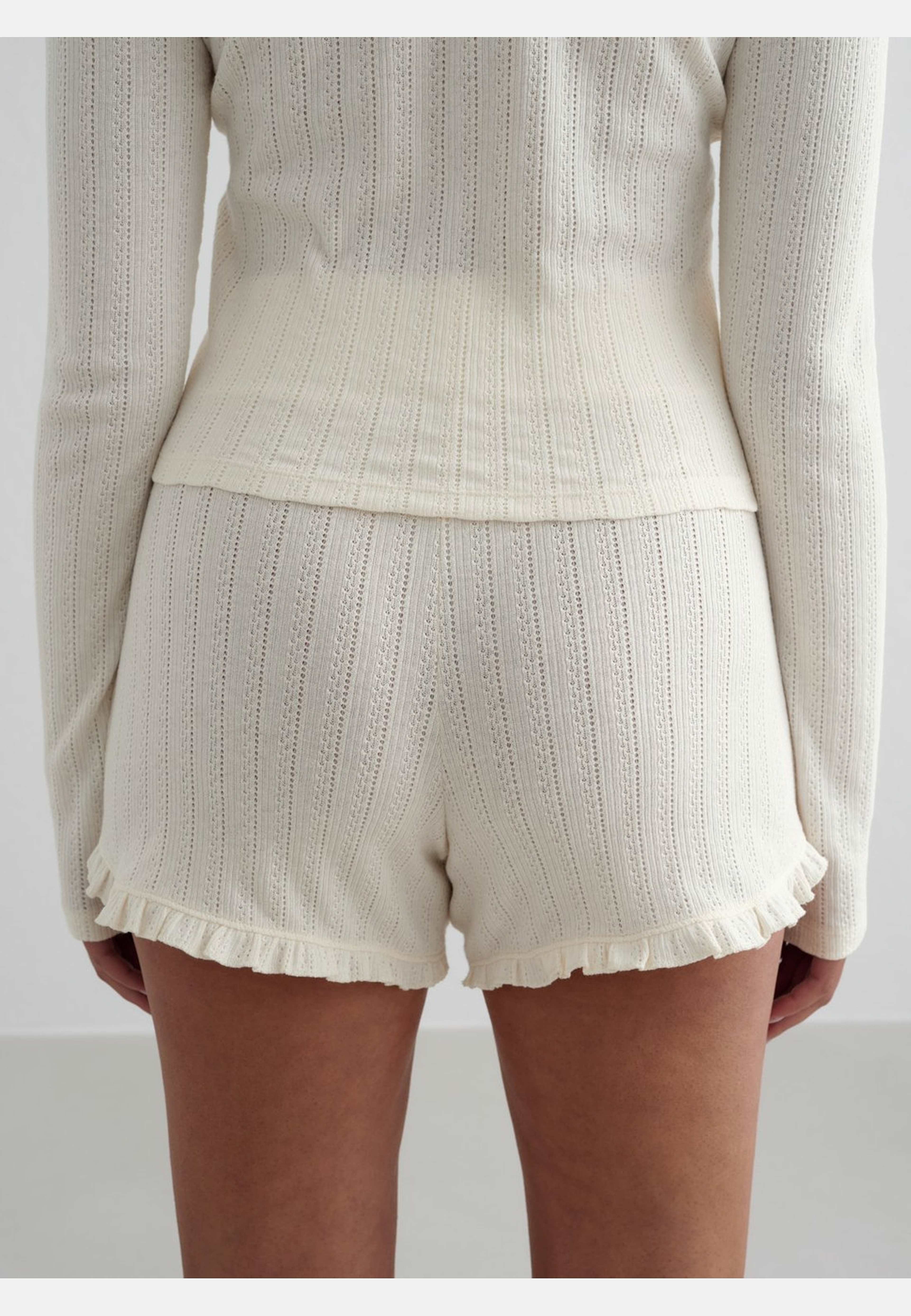 Almond White Pointelle Shorts