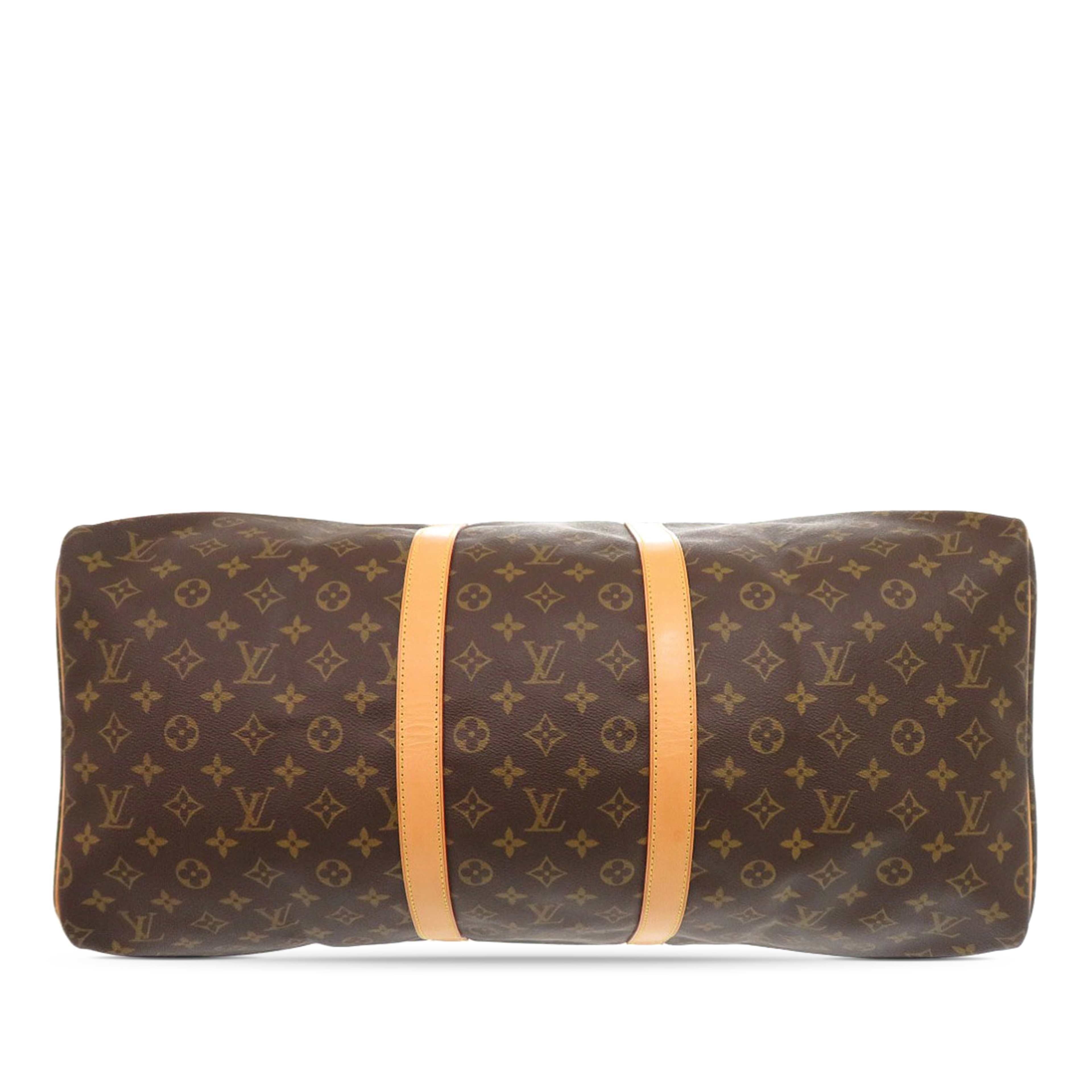 Louis Vuitton Monogram Keepall 55, från Luxclusif, i färgen brun. Klicka för att öppna bilden i stort format