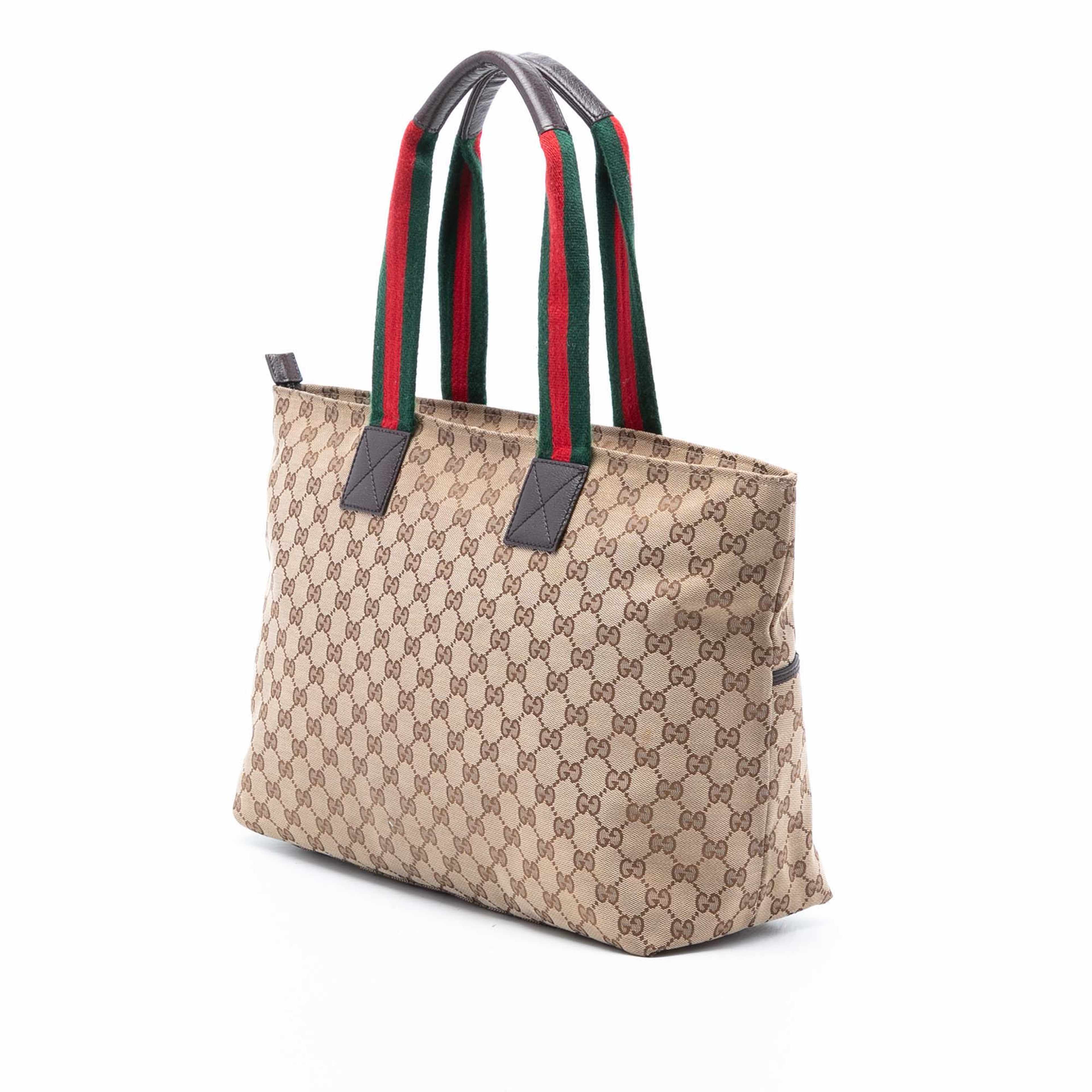 Gucci Gg Canvas Web Tote, från Luxclusif, i färgen beige. Klicka för att öppna bilden i stort format