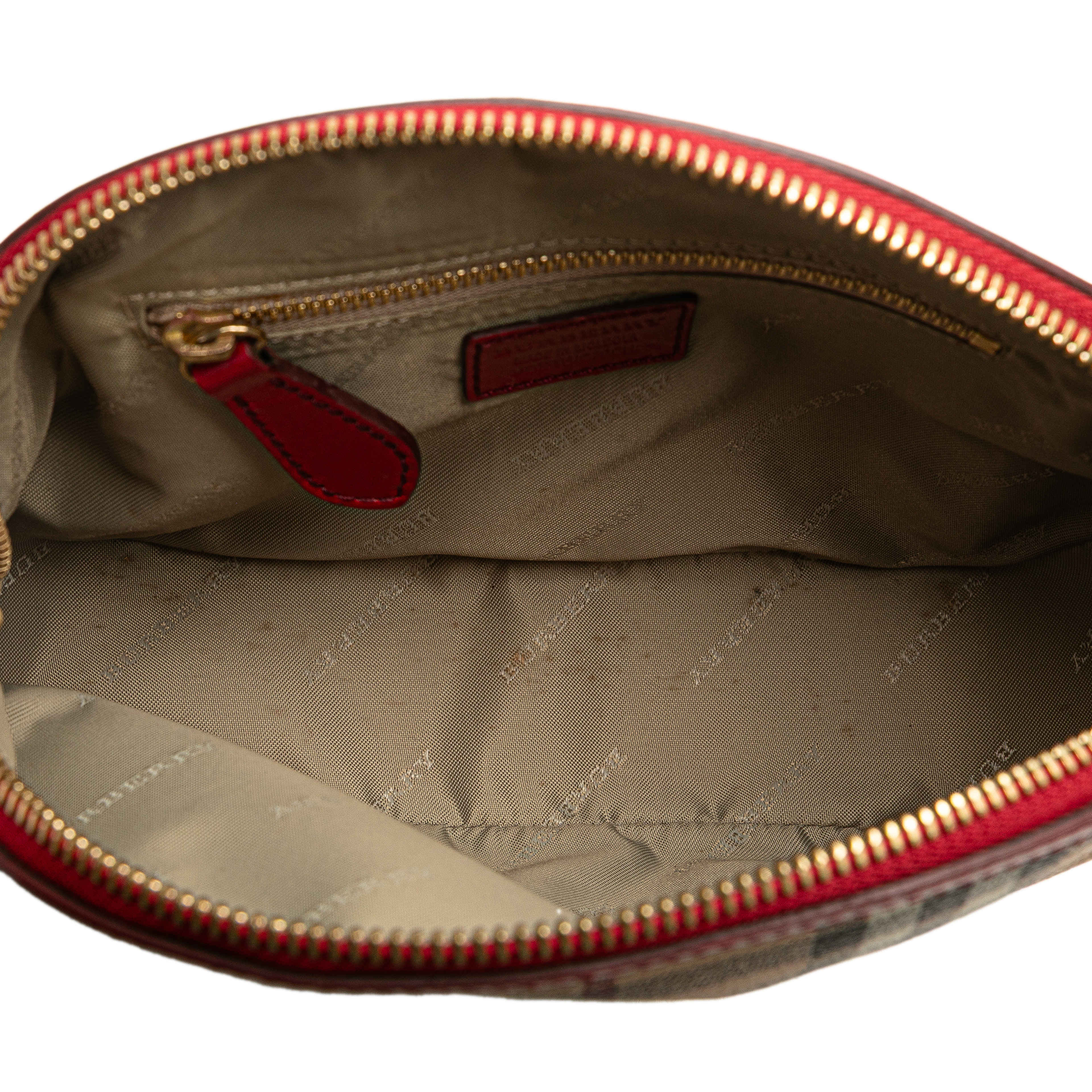 Burberry Mini Haymarket Check Coated Canvas Orchard Crossbody, från Luxclusif, i färgen beige. Klicka för att öppna bilden i stort format