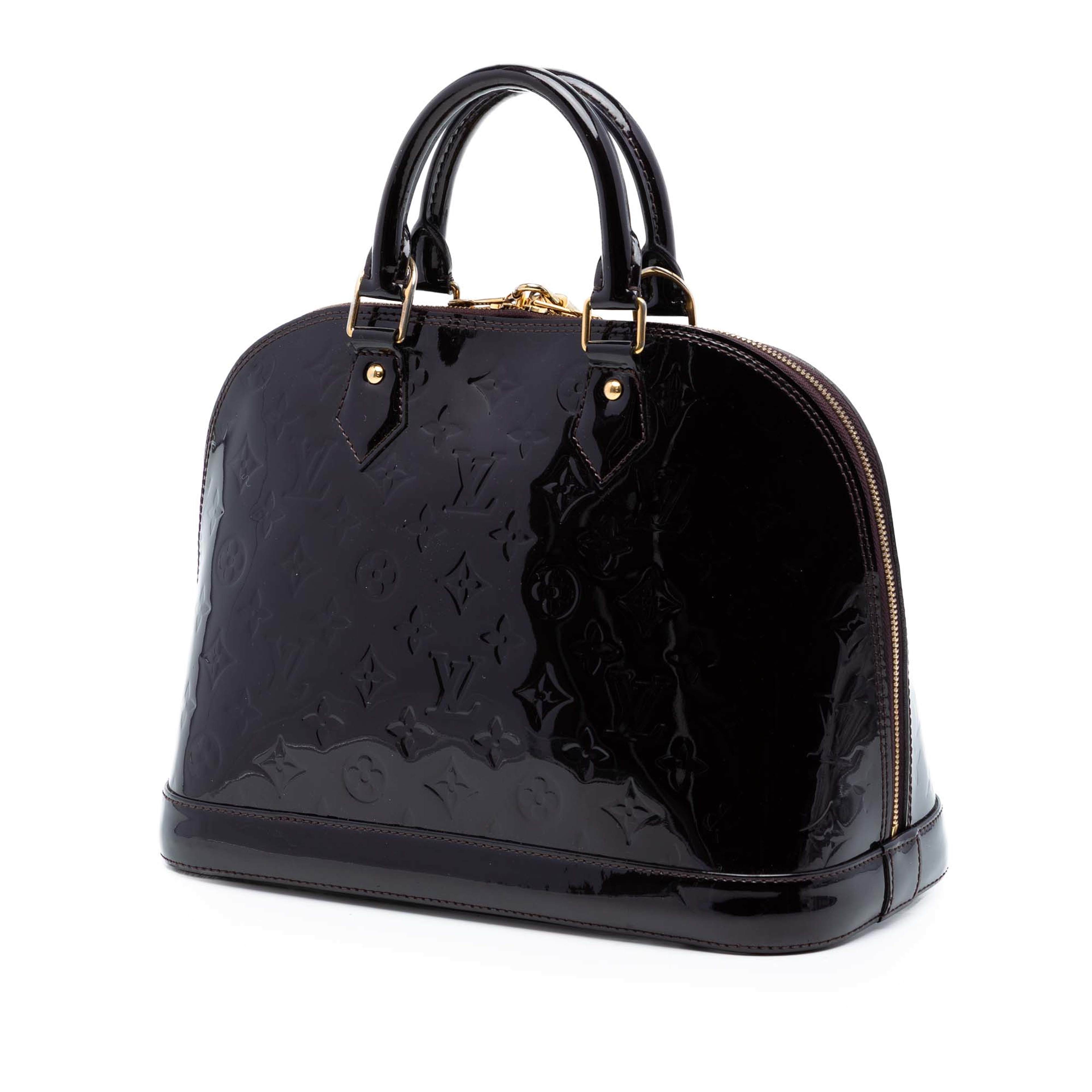 Louis Vuitton Monogram Vernis Alma Pm, från Luxclusif, i färgen plum. Klicka för att öppna bilden i stort format