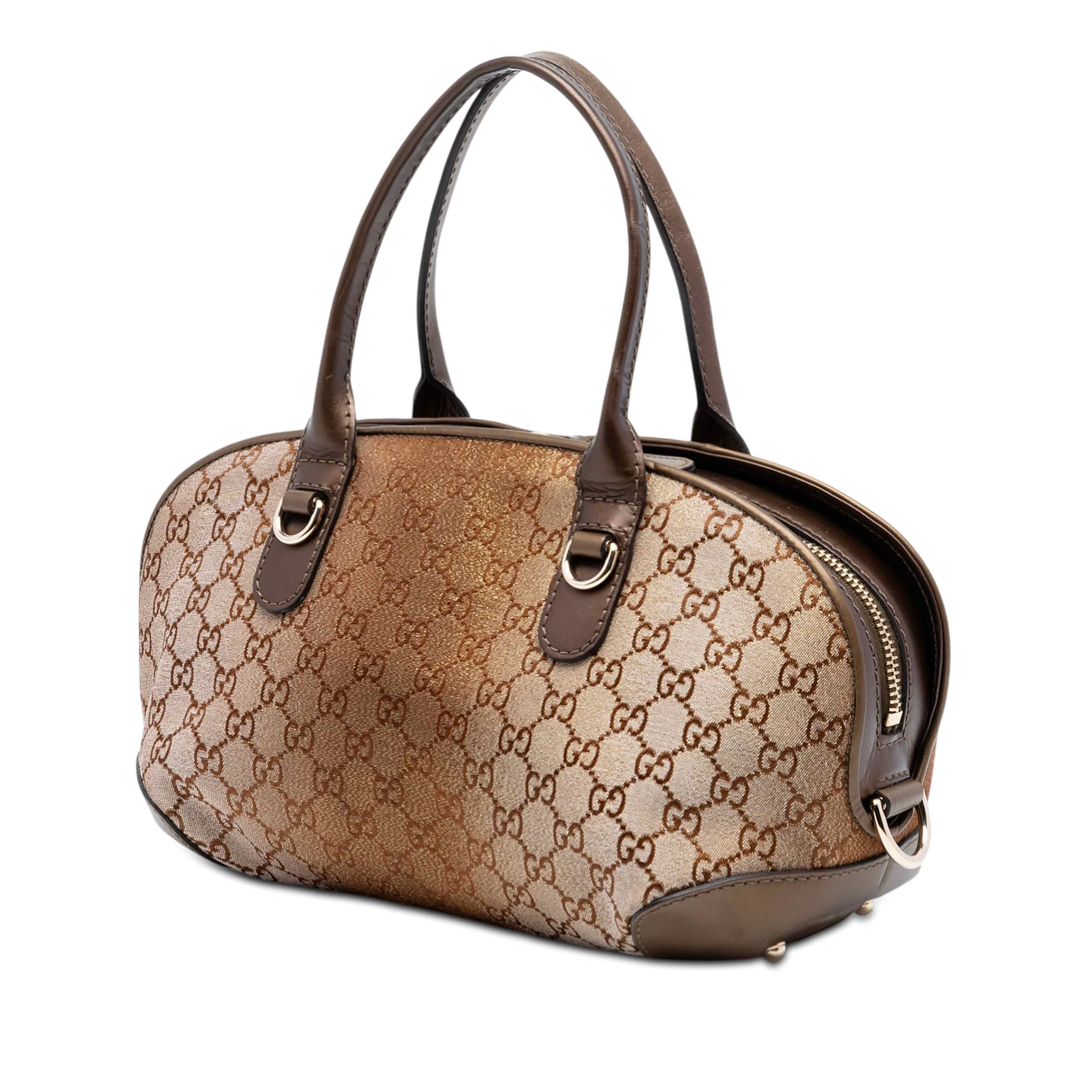 Gucci Gg Lurex Heart Bit Satchel, från Luxclusif, i färgen beige. Klicka för att öppna bilden i stort format