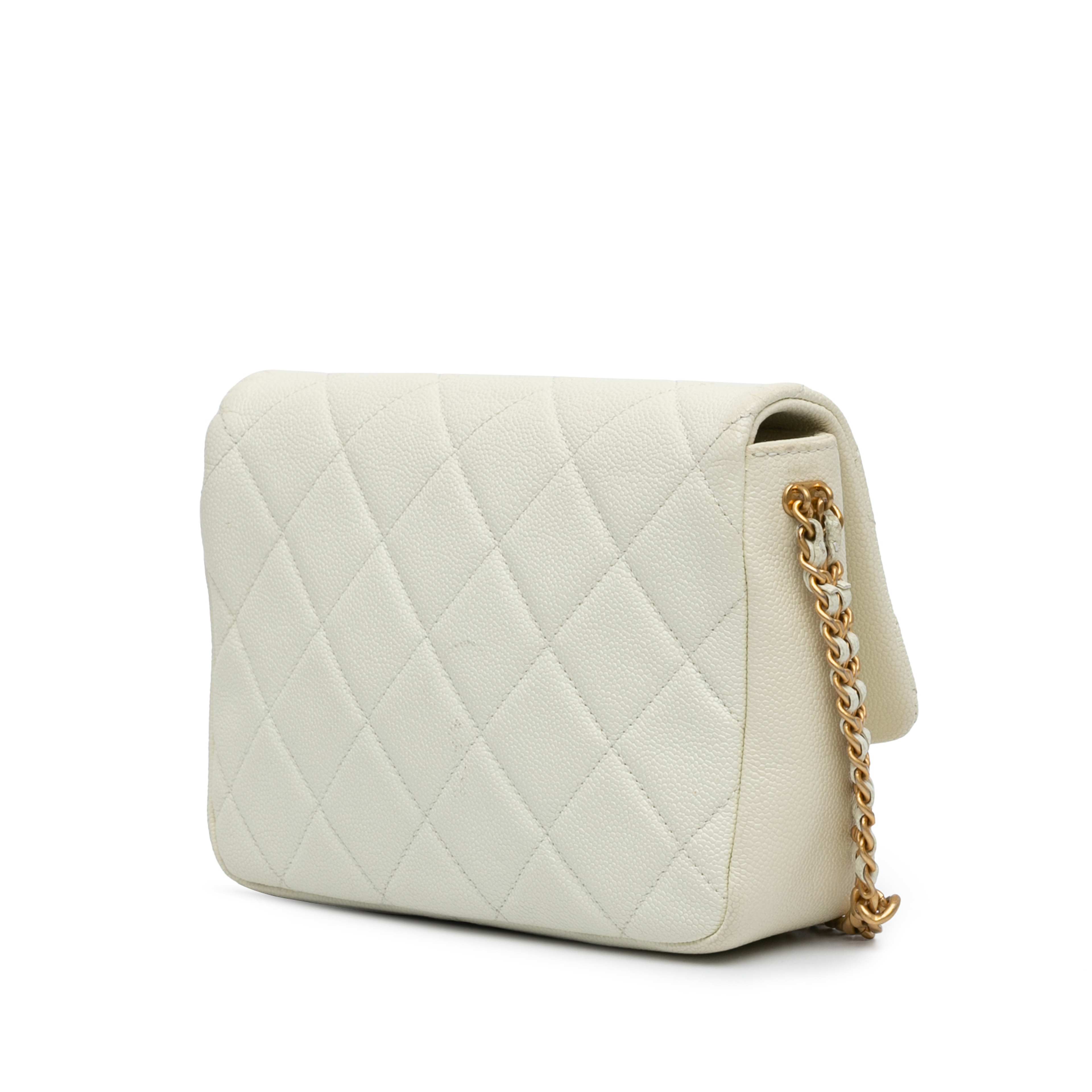Chanel Small Quilted Caviar Chain Melody Flap