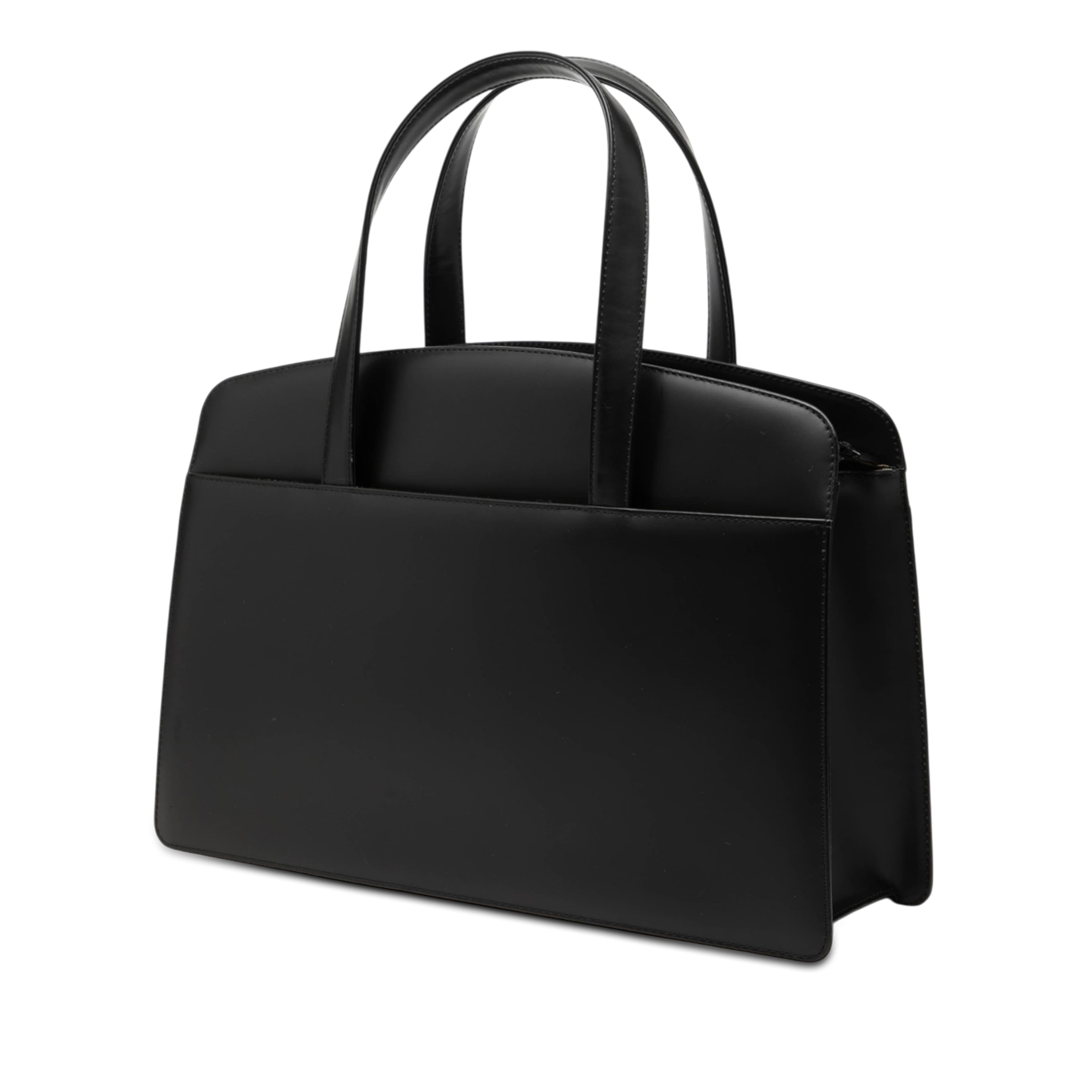 Burberry House Check Trimmed Leather Handbag, från Luxclusif, i färgen svart. Klicka för att öppna bilden i stort format