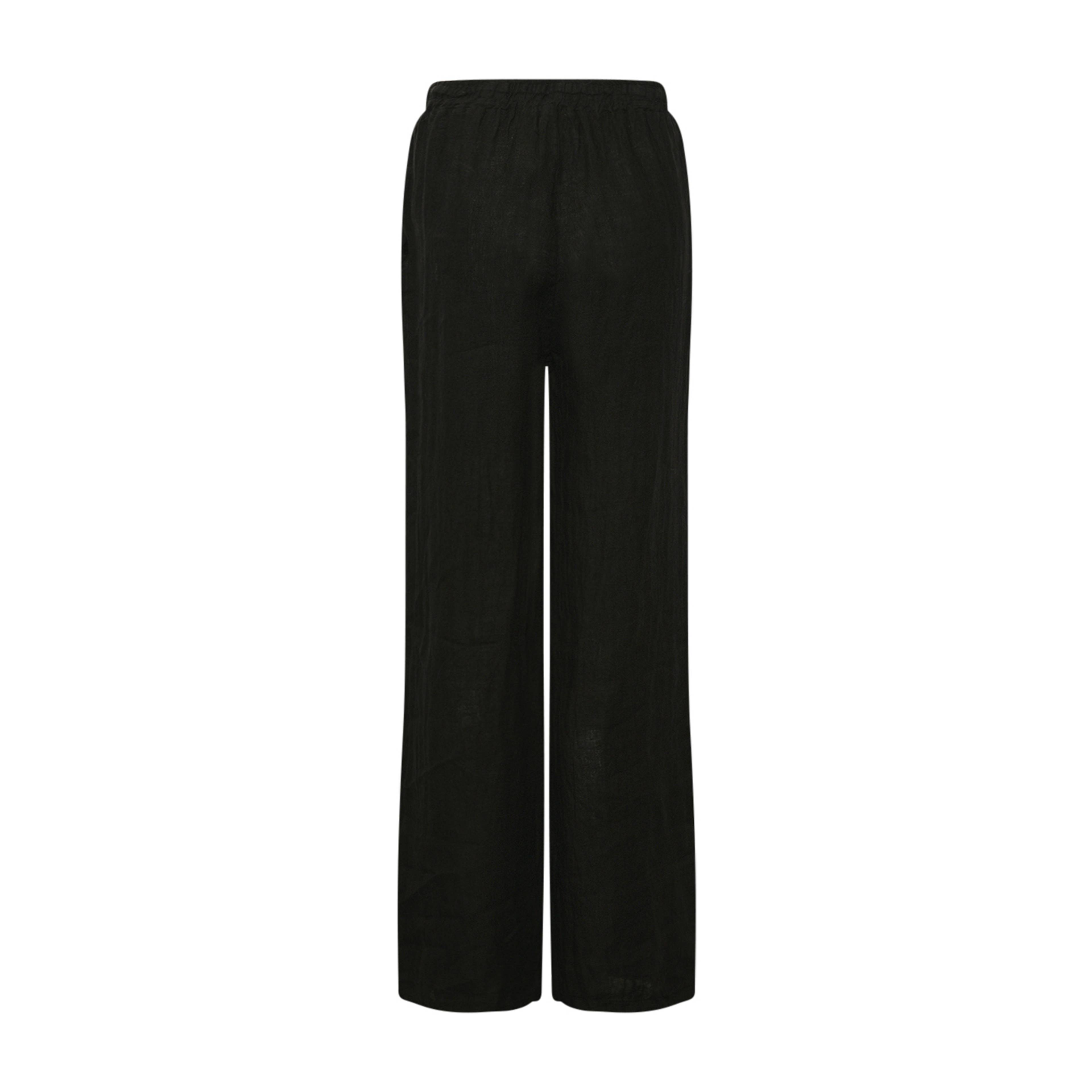 18870, Pants, Linen - Black