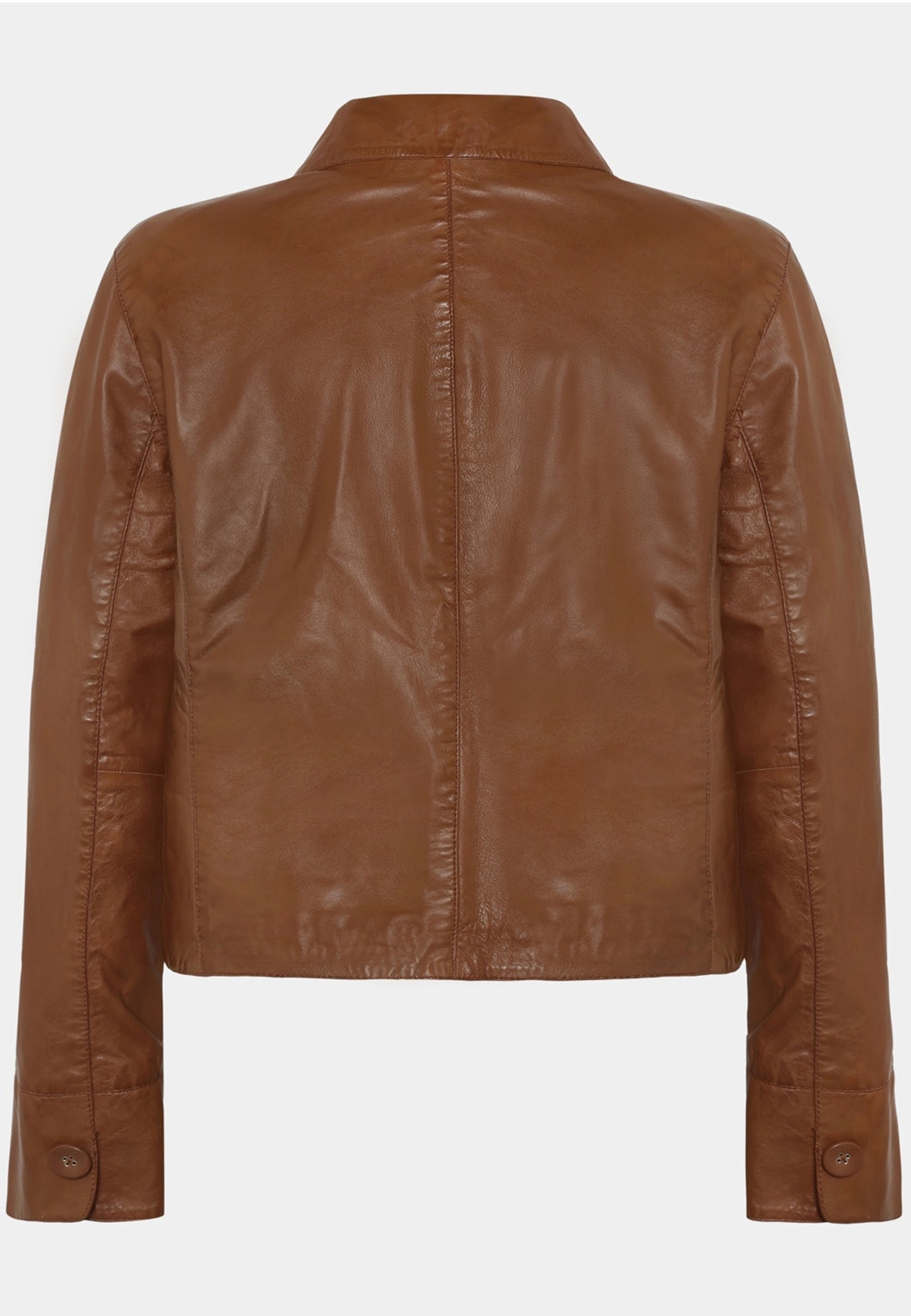 Thea Jacket, från Saki, i färgen deep cognac. Klicka för att öppna bilden i stort format