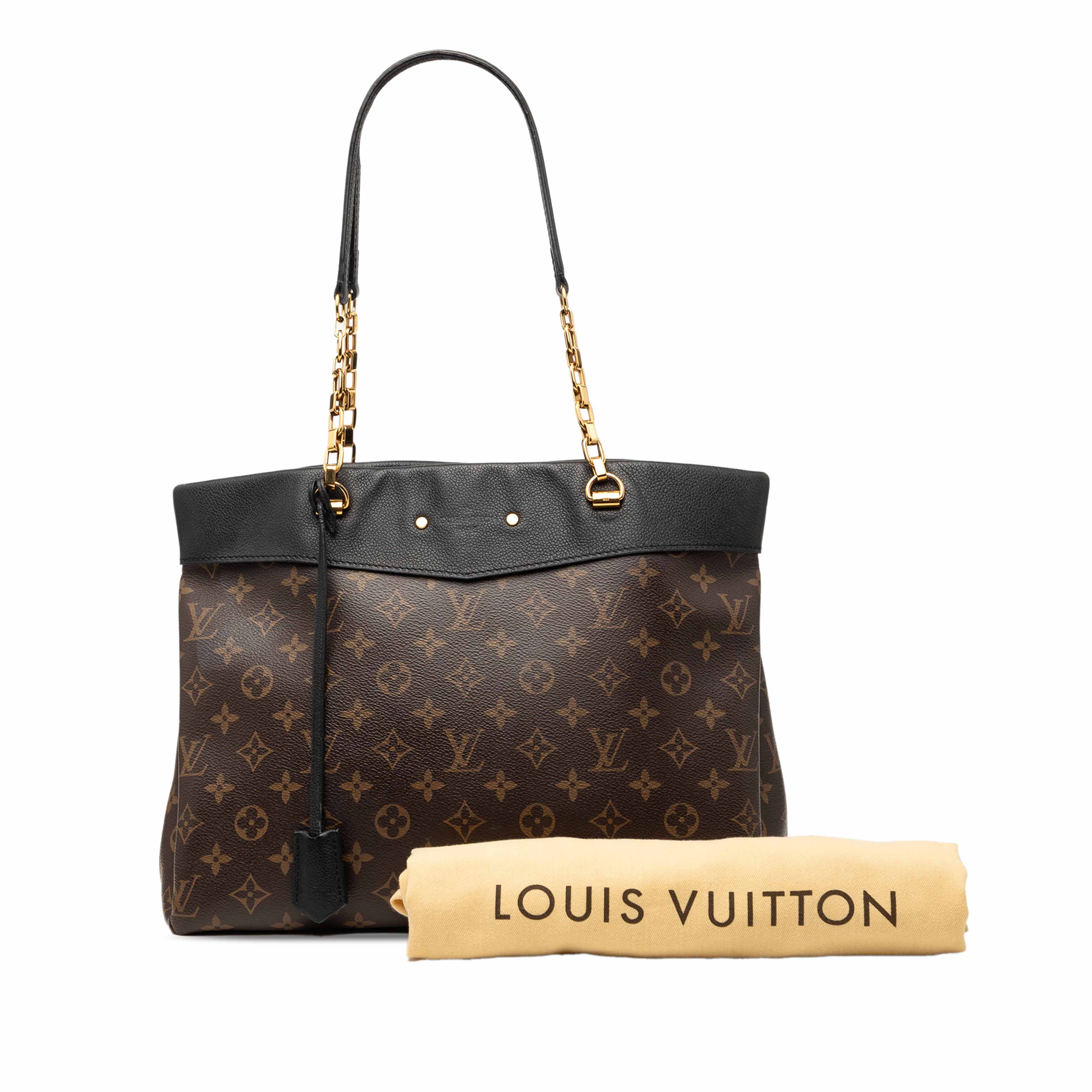 Louis Vuitton Monogram Pallas Shopper, från Luxclusif, i färgen brun. Klicka för att öppna bilden i stort format