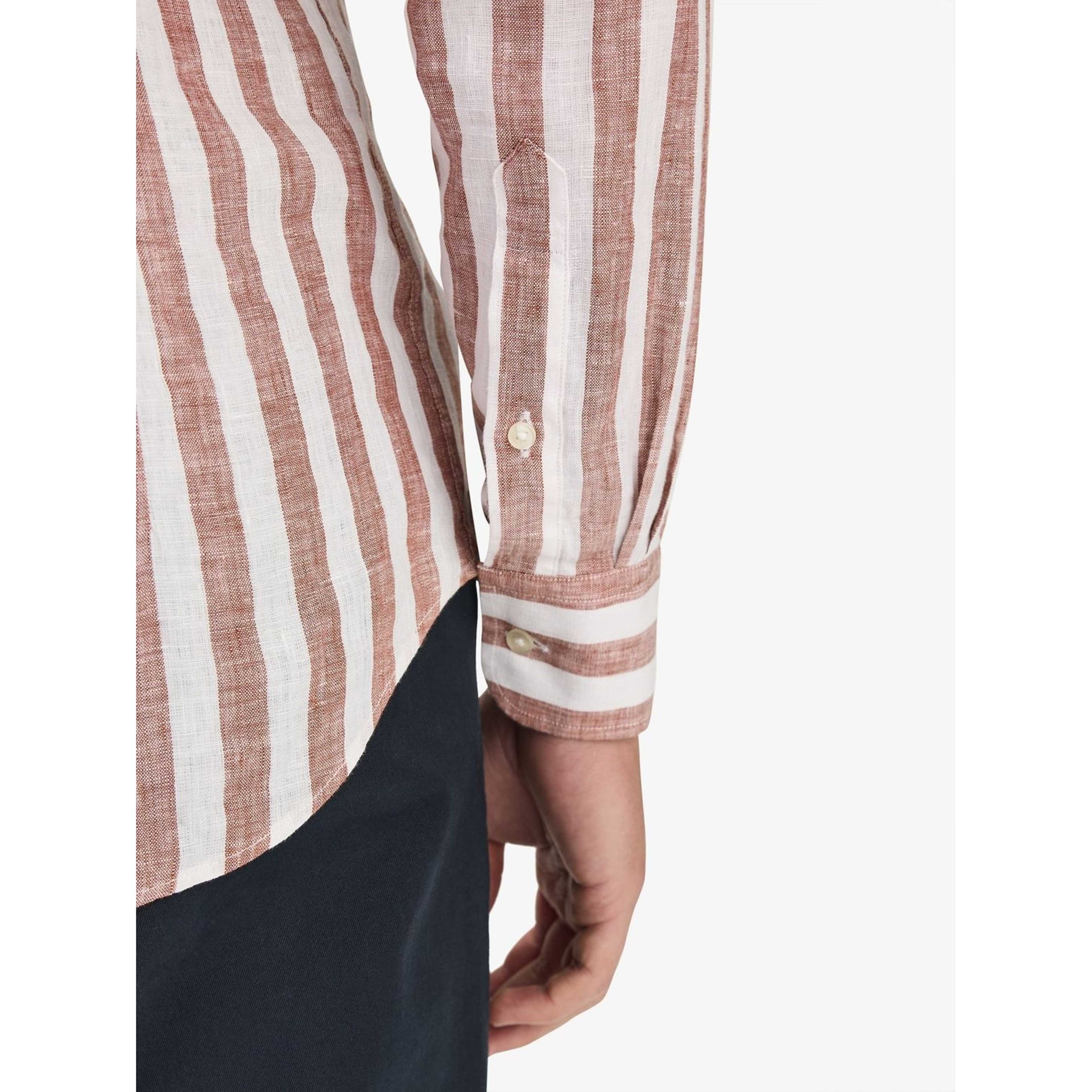 Linen Block Striped Smart Shirt (orion)