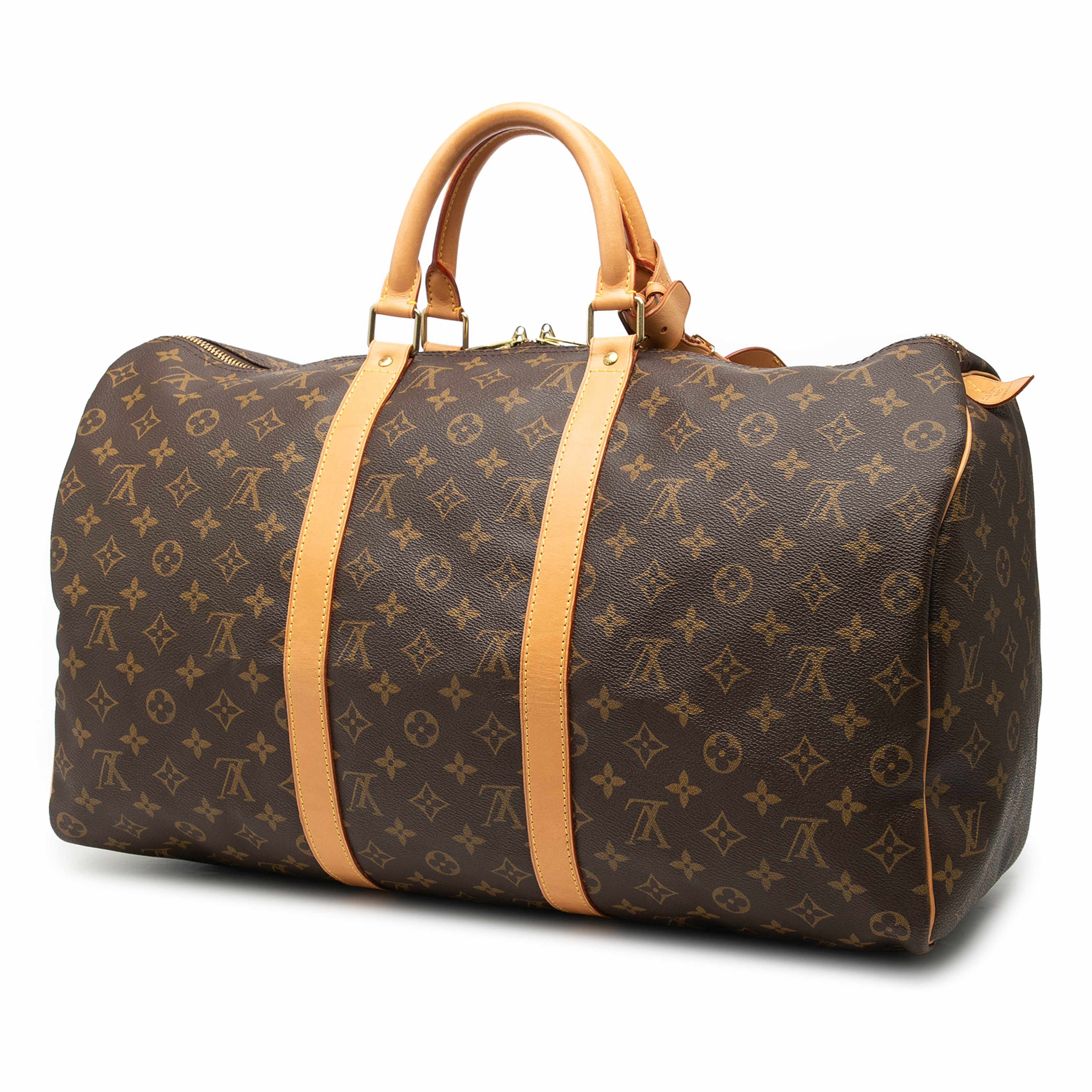Louis Vuitton Monogram Keepall 50, från Luxclusif, i färgen brown. Klicka för att öppna bilden i stort format