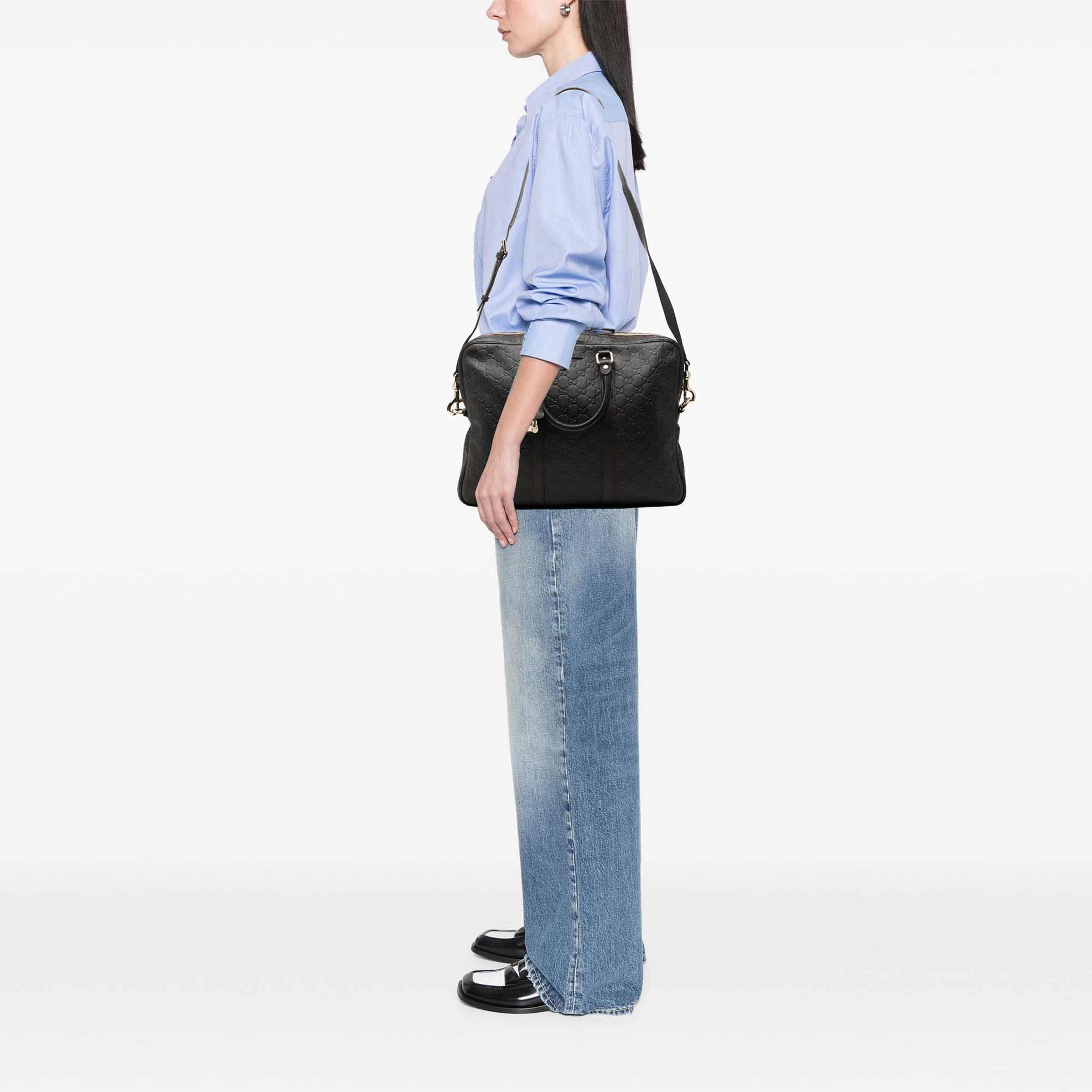 Gucci Guccissima Business Bag, från Luxclusif, i färgen brun. Klicka för att öppna bilden i stort format