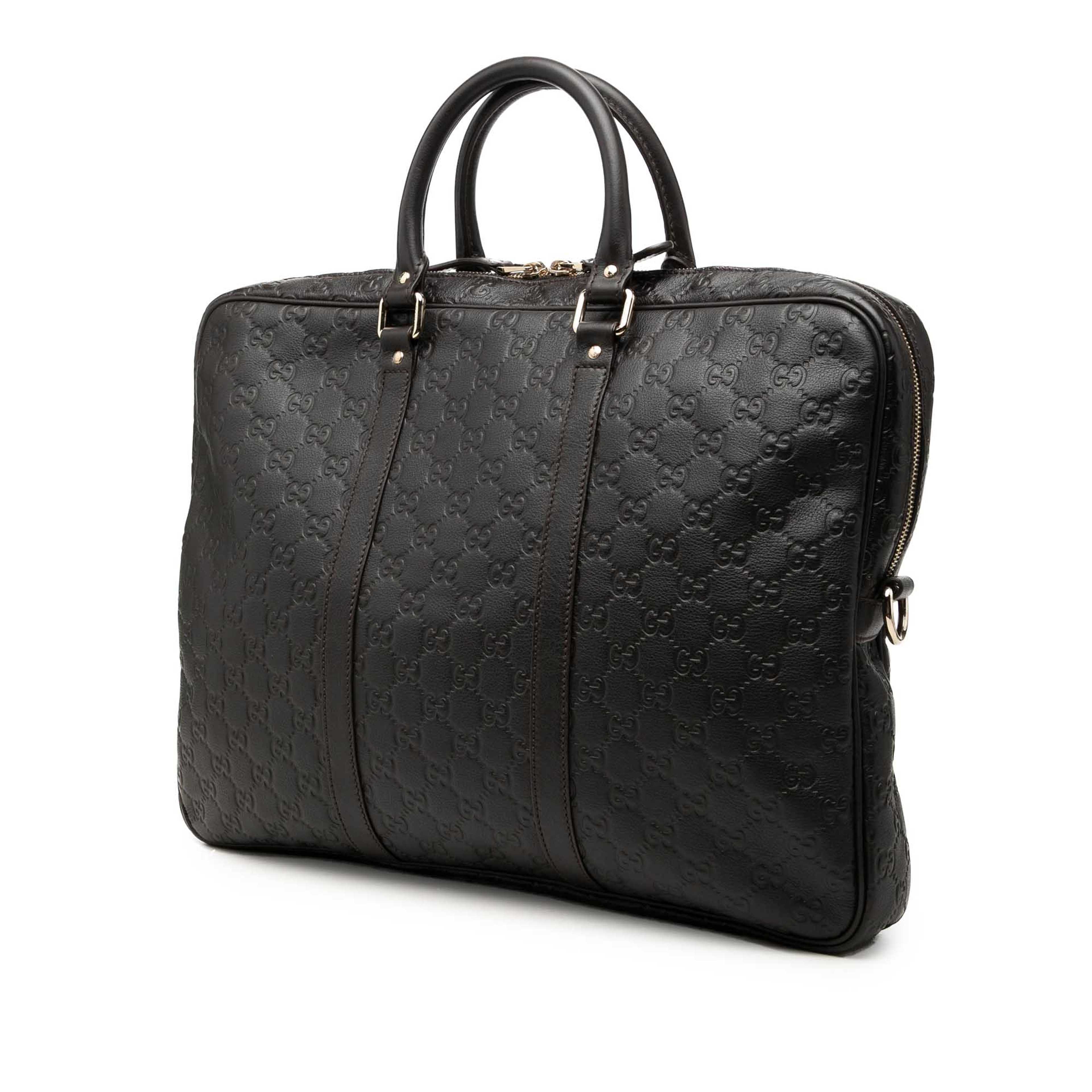 Gucci Guccissima Business Bag, från Luxclusif, i färgen brun. Klicka för att öppna bilden i stort format