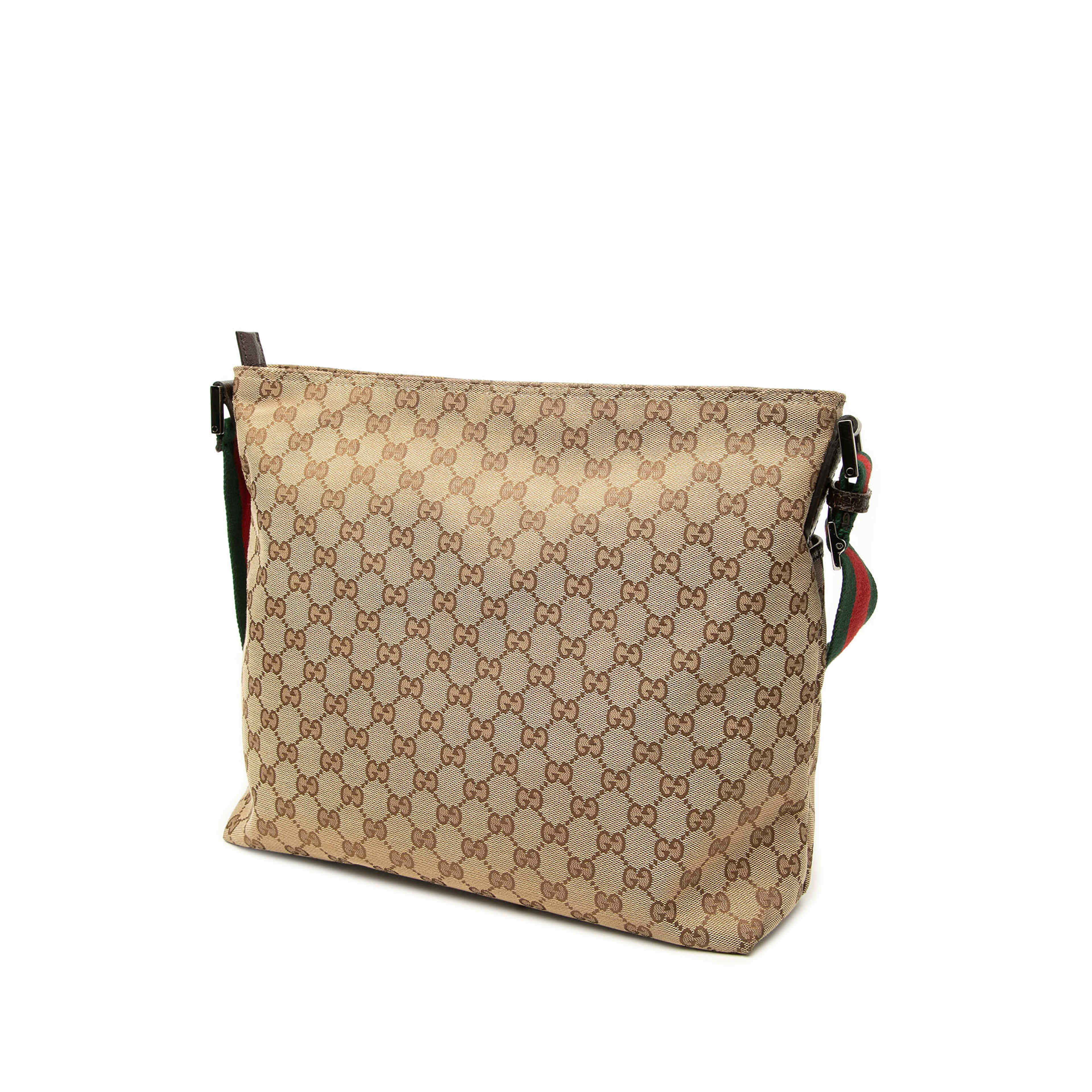 Gucci Gg Canvas Web Crossbody, från Luxclusif, i färgen beige. Klicka för att öppna bilden i stort format